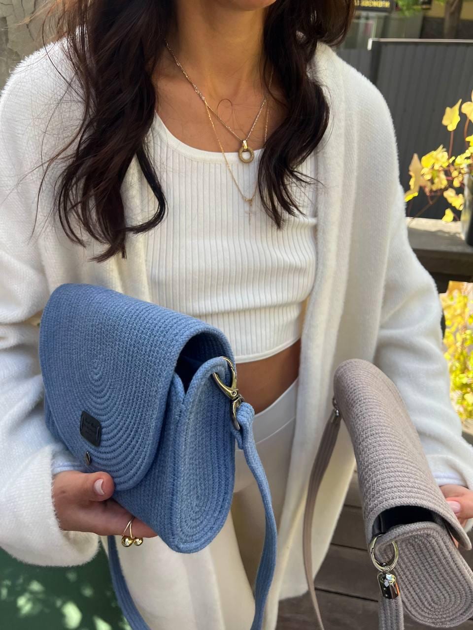 COTTON CLUTCH — BLUE