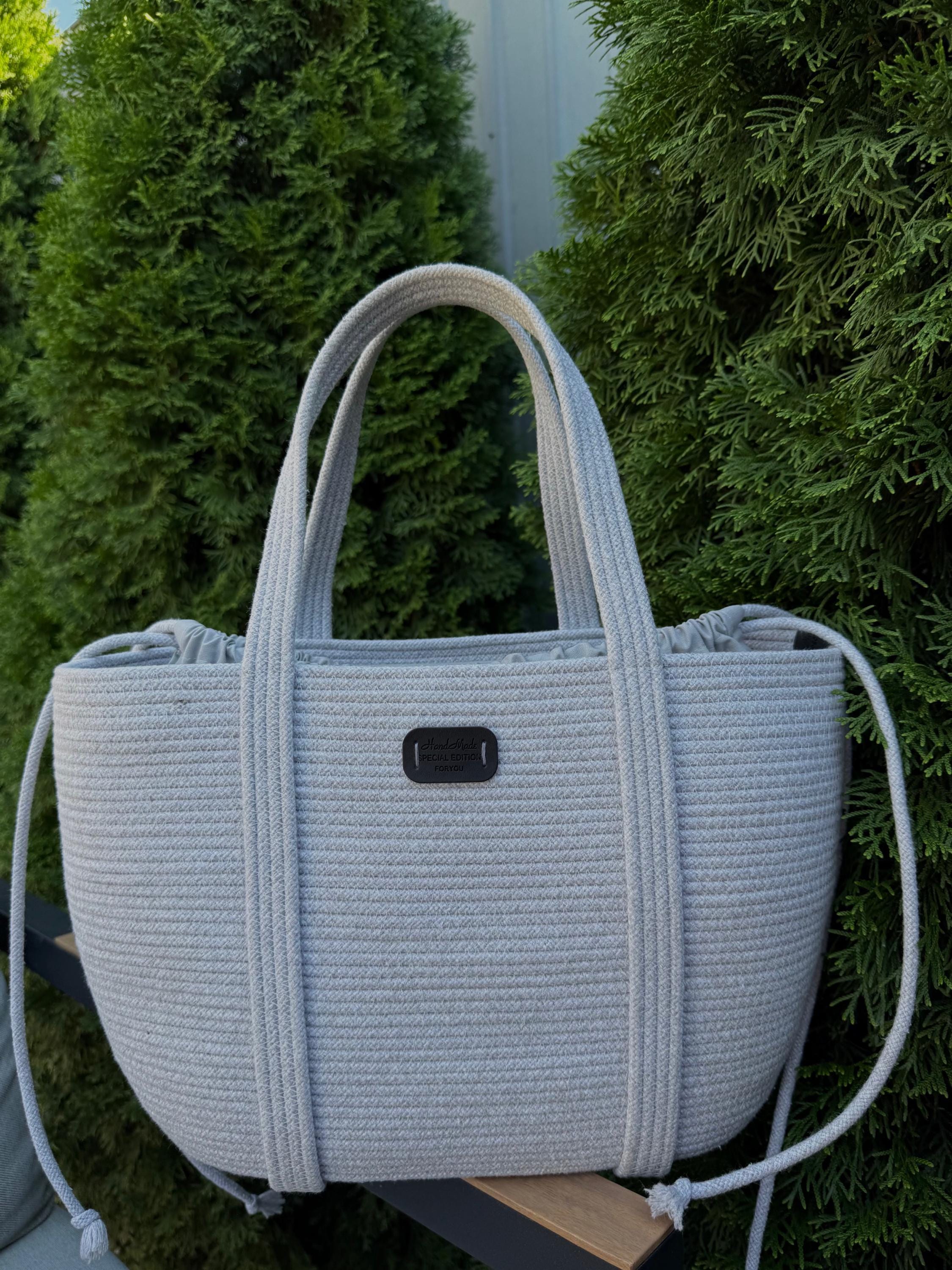 COTTON TOTE BAG — GREY