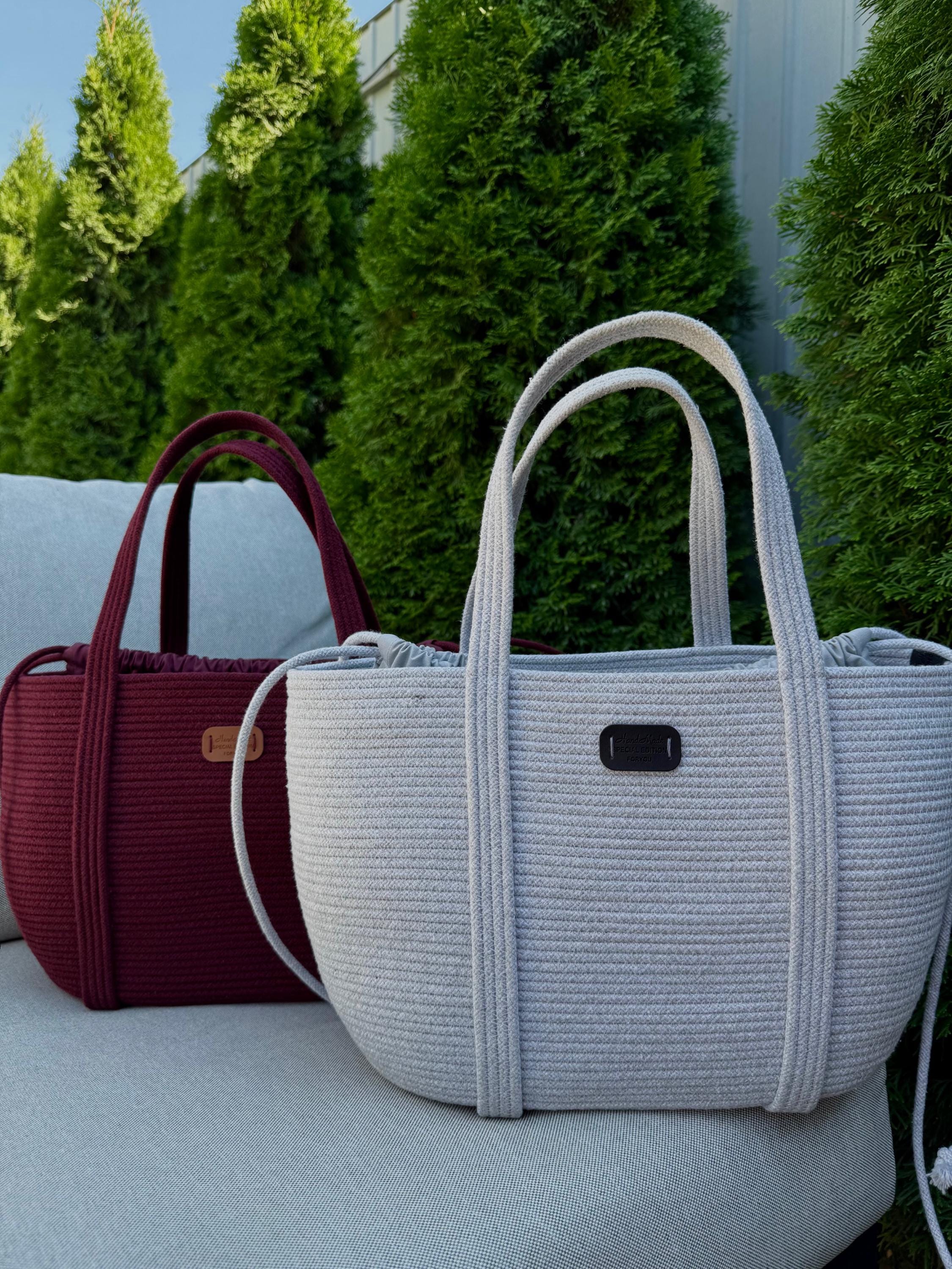 COTTON TOTE BAG — GREY
