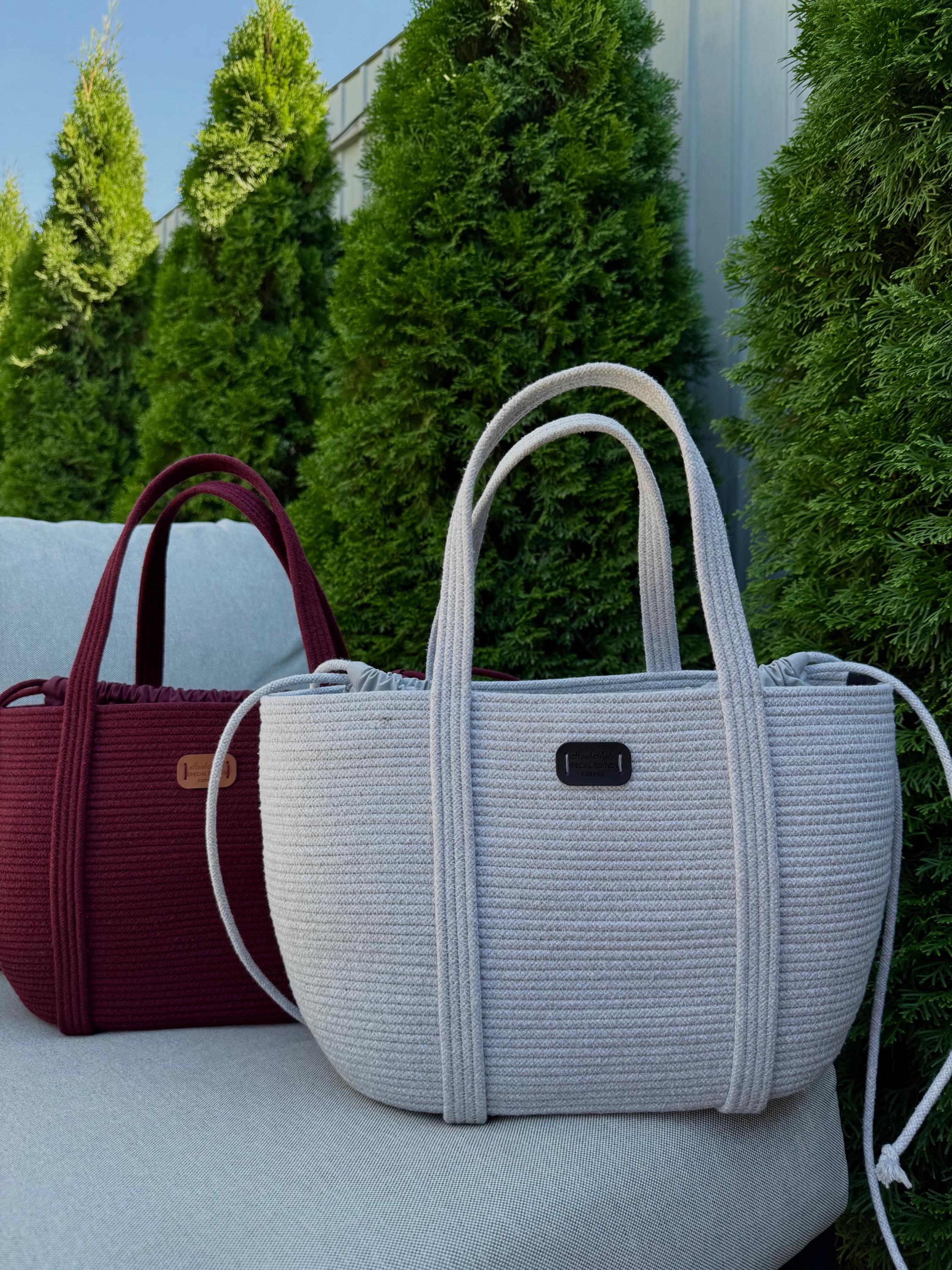 COTTON TOTE BAG — GREY