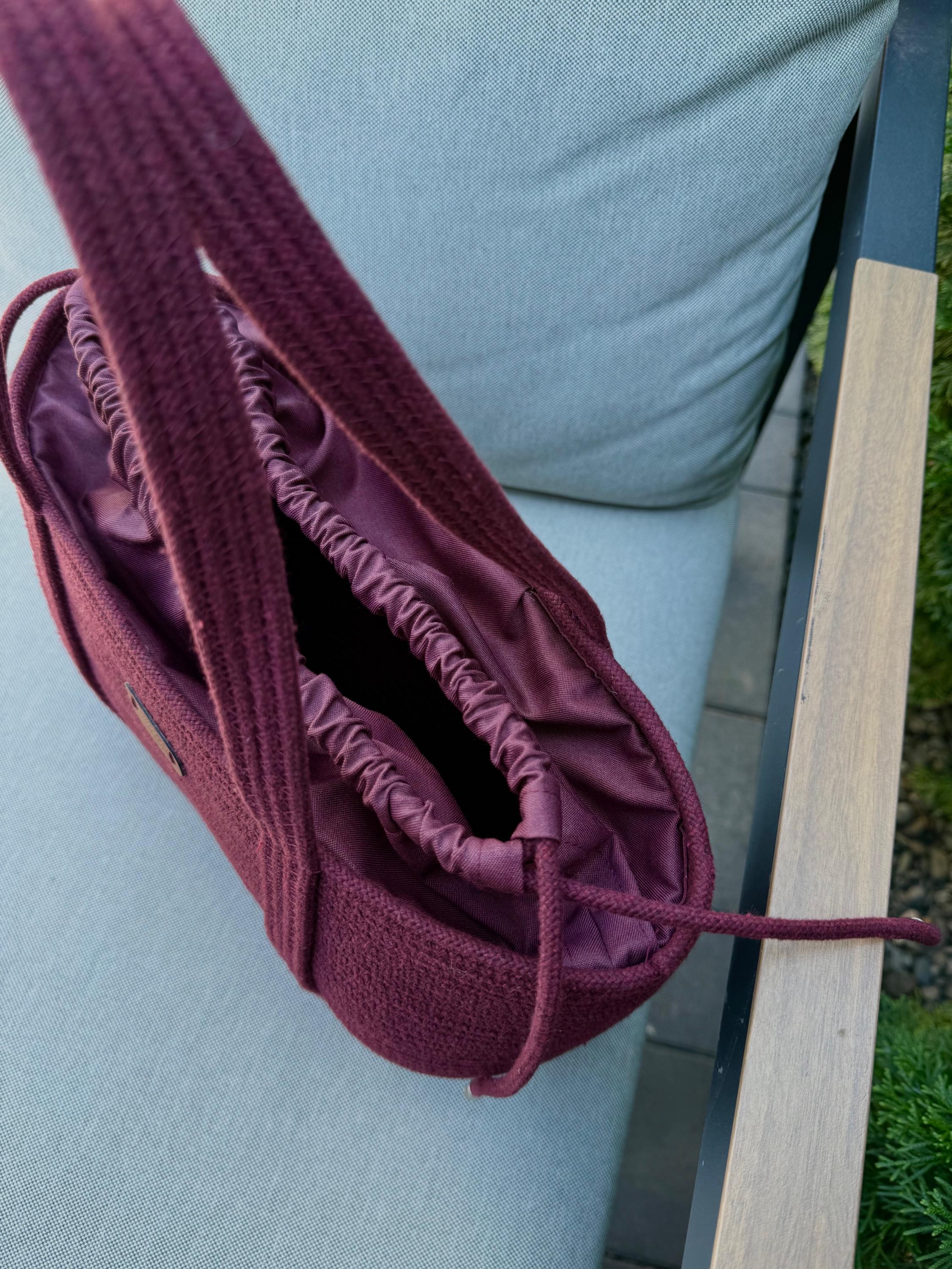 COTTON TOTE BAG — BURGUNDY