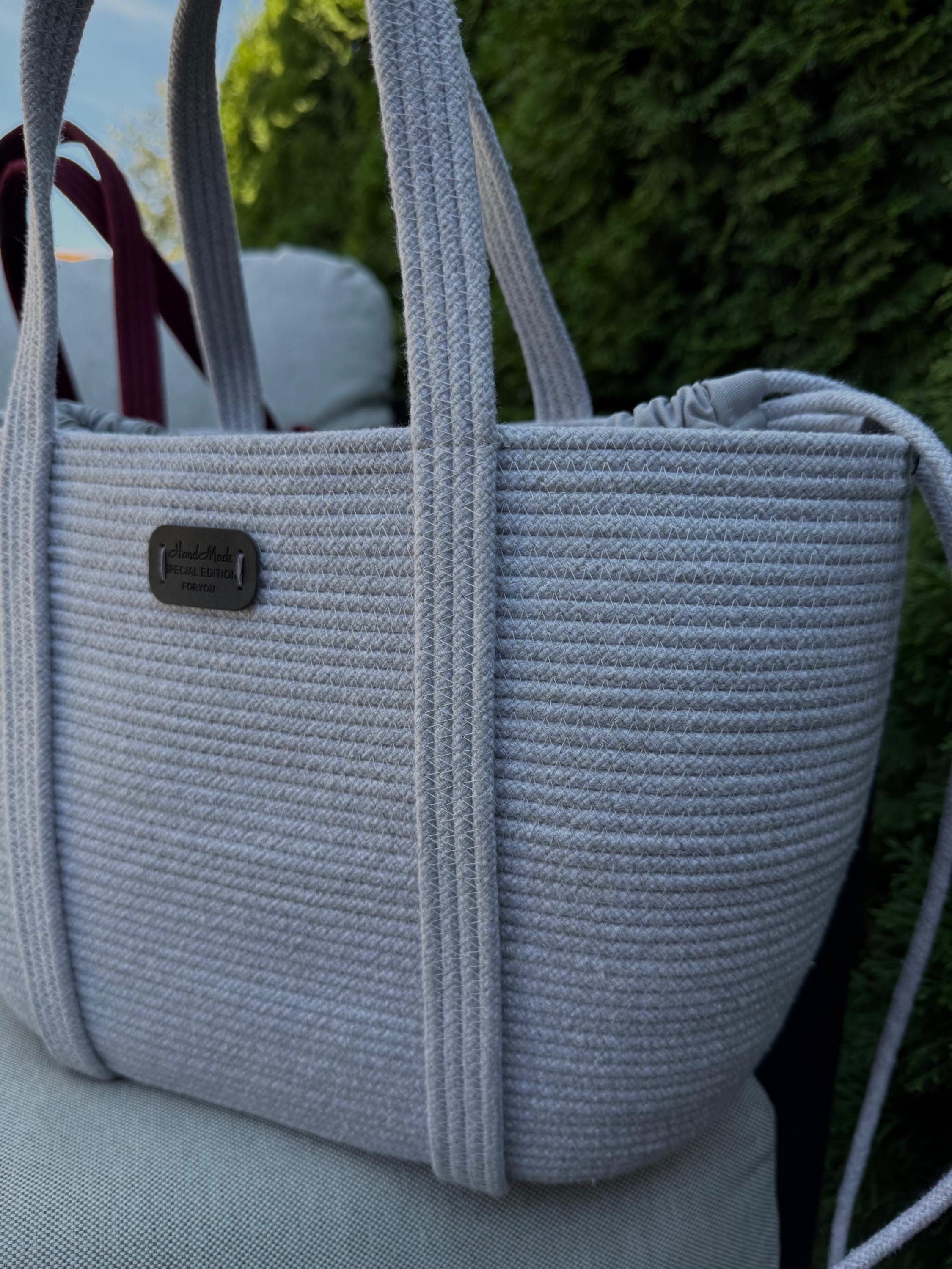 COTTON TOTE BAG — GREY