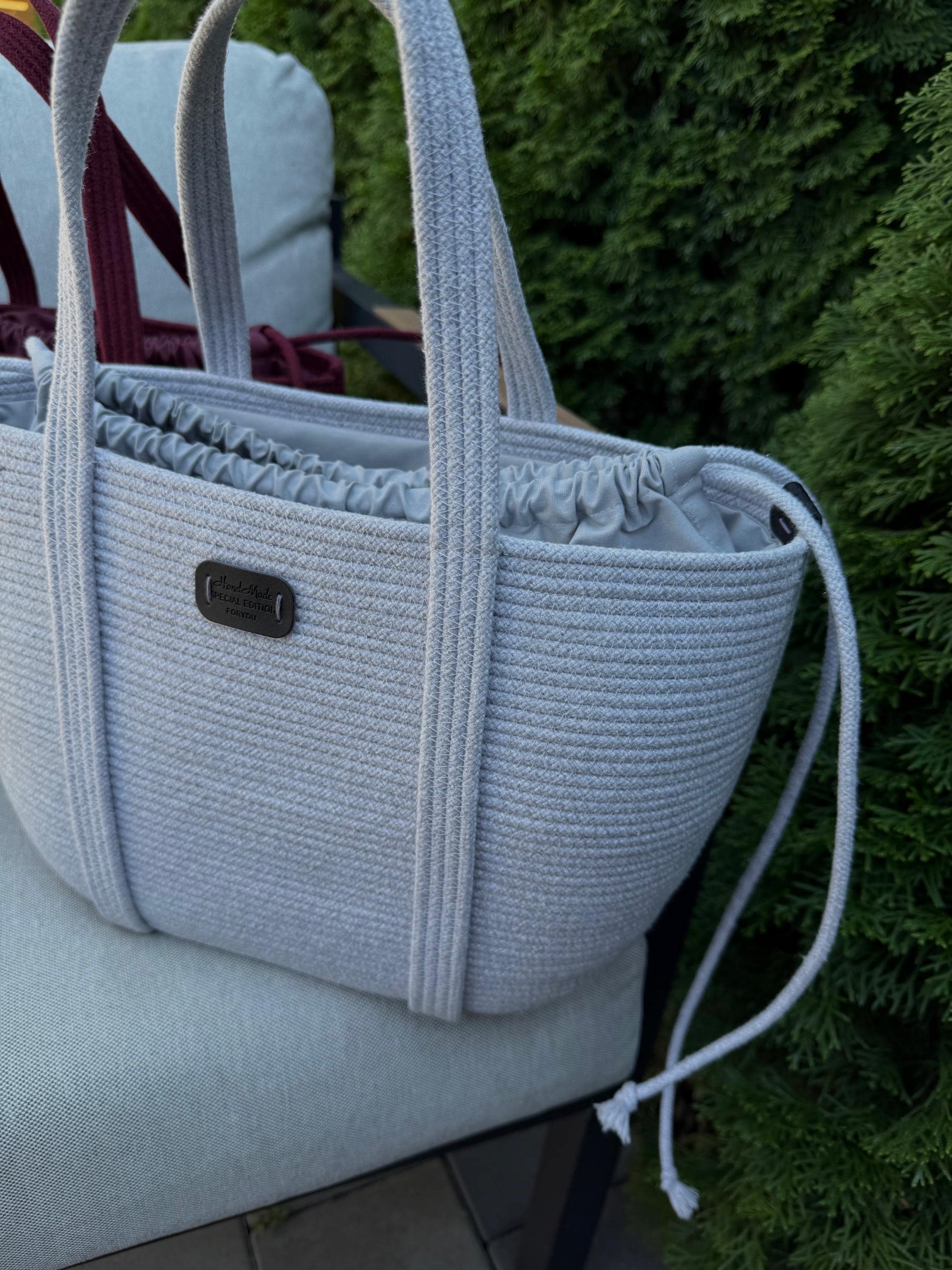 COTTON TOTE BAG — GREY