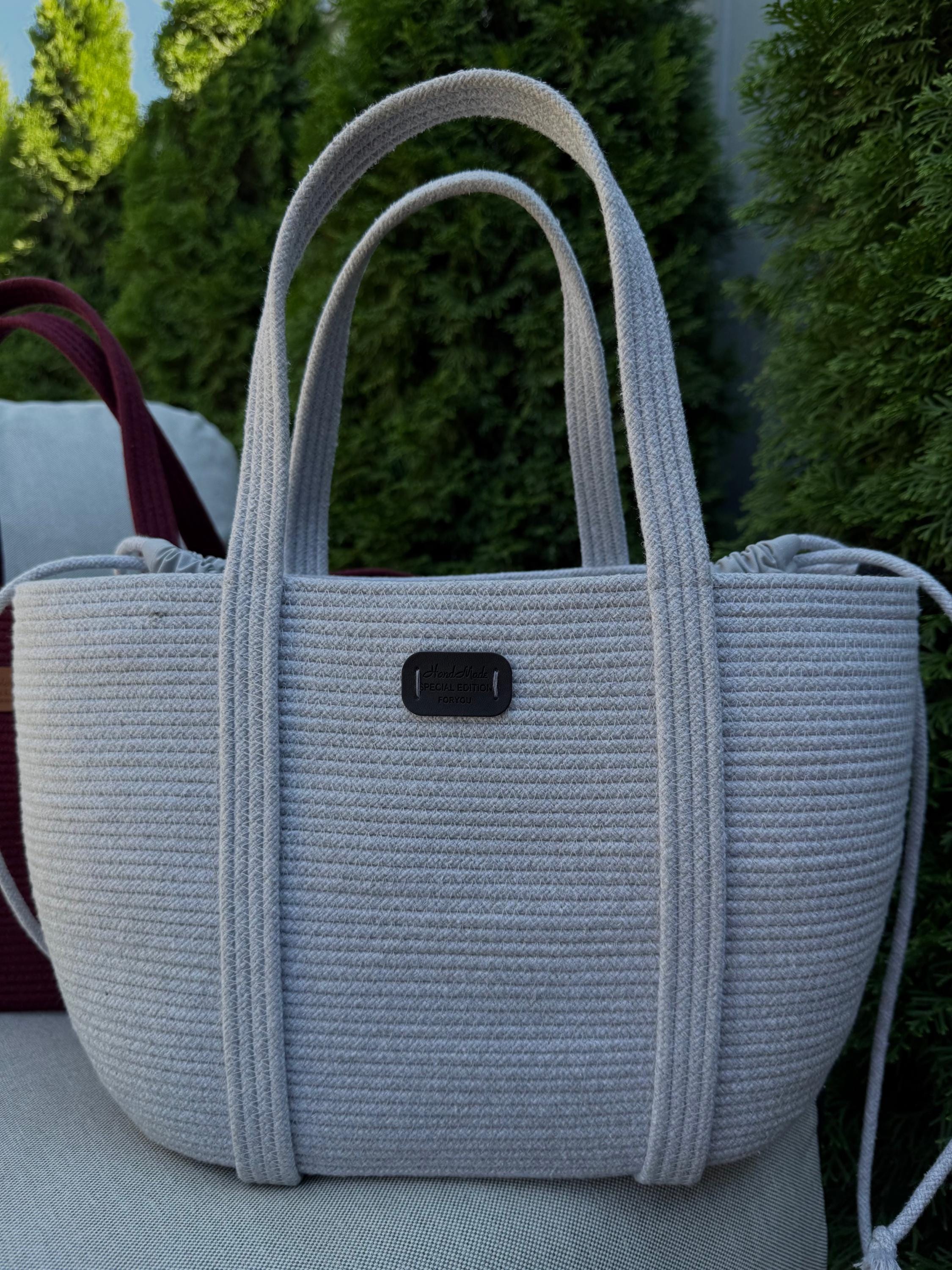 COTTON TOTE BAG — GREY