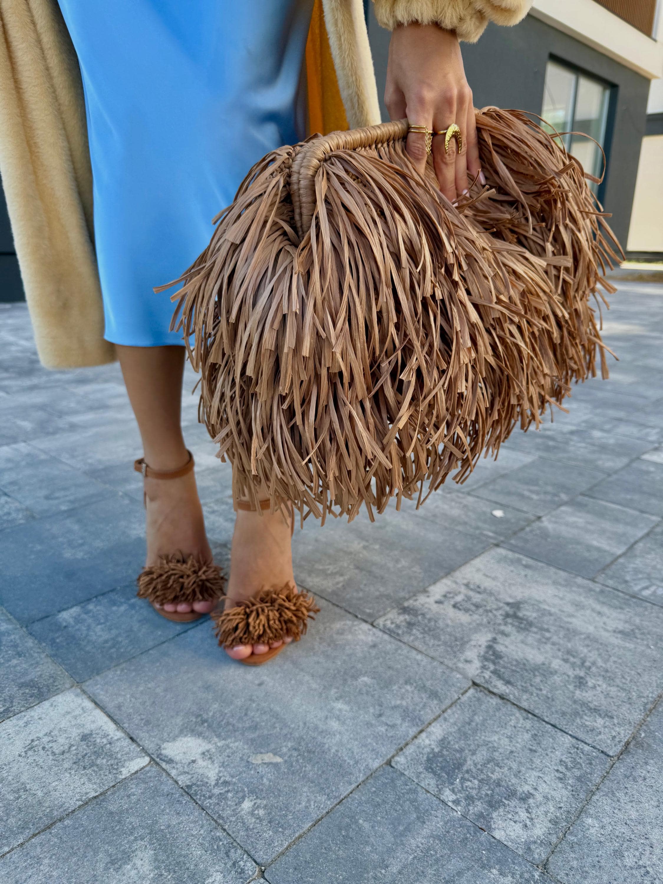 TEXTURE CLUTCH — BROWN — view 1