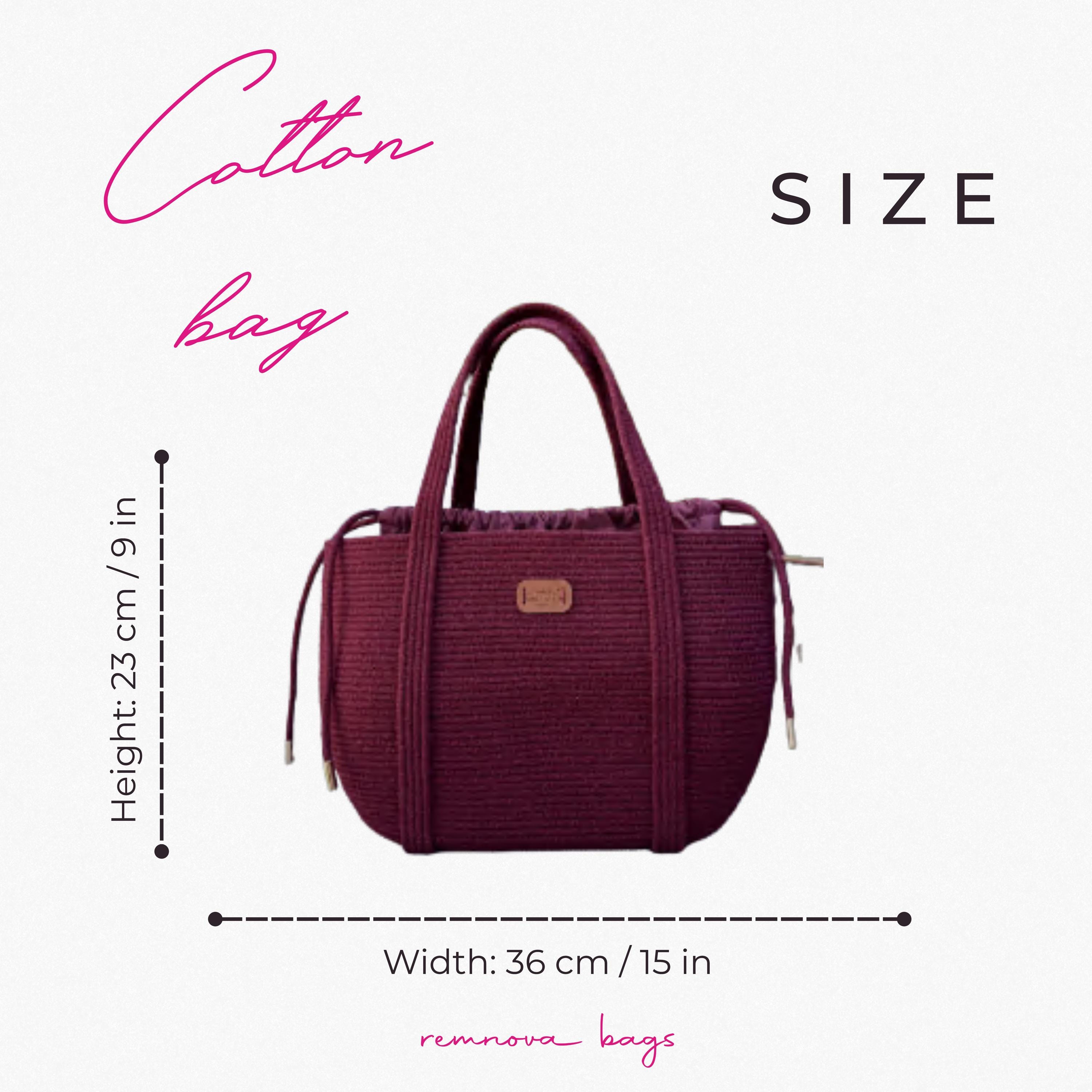 COTTON TOTE BAG — BURGUNDY