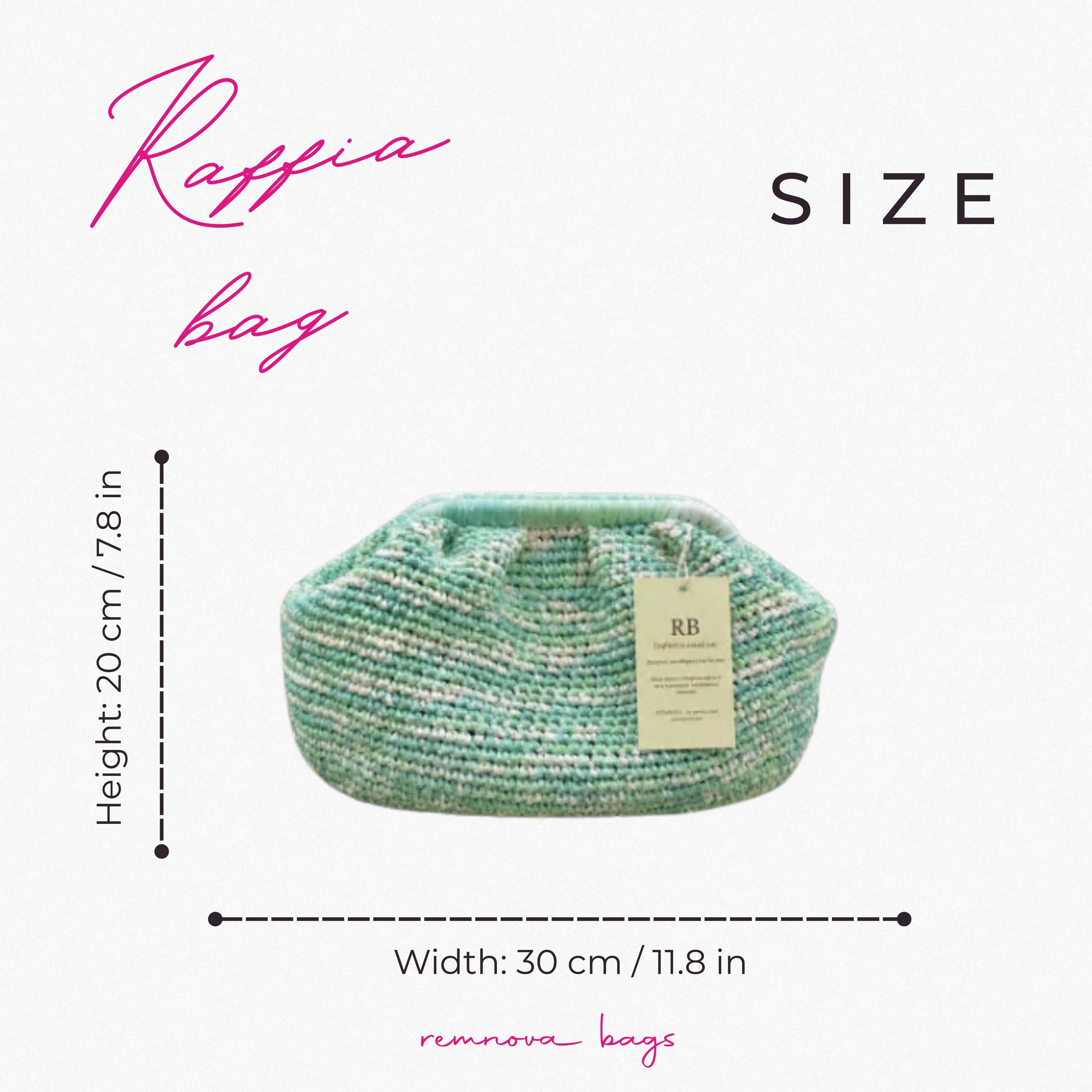 RAFFIA POUCH CLUTCH — MINT