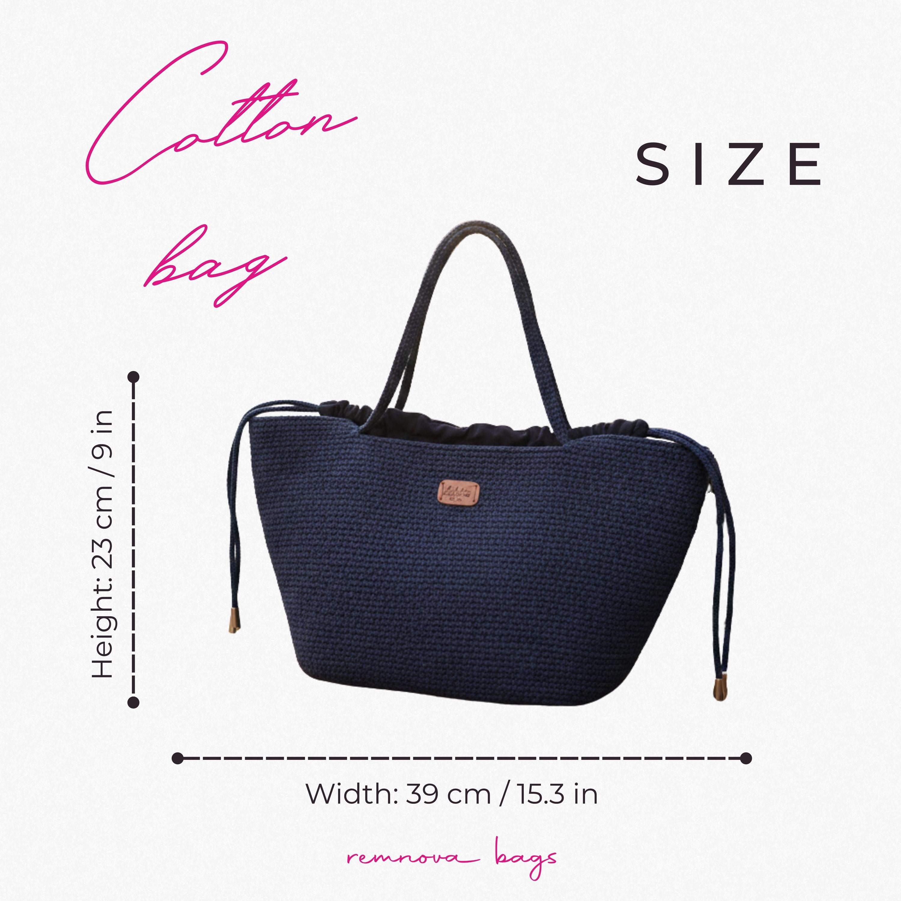 COTTON TOTE BAG — BLUE