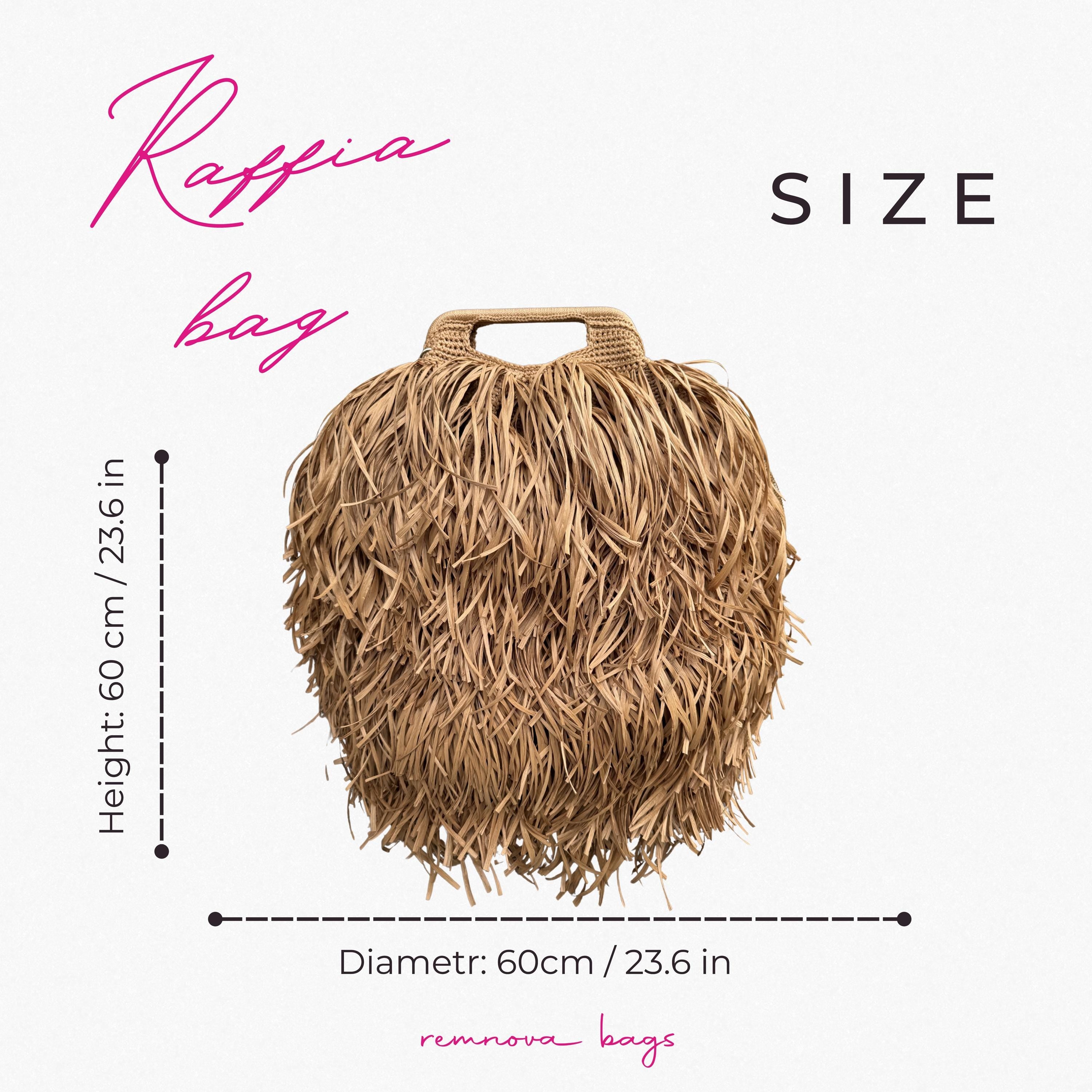 GIANT RAFFIA TOTE — BROWN