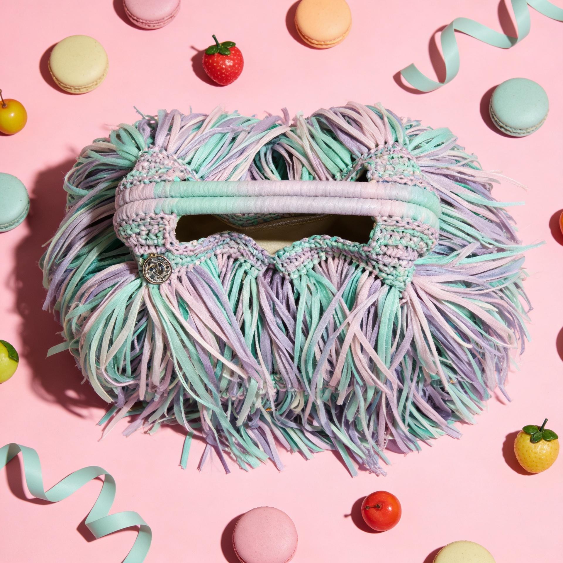 FRINGE BAG — MINT & LAVENDER