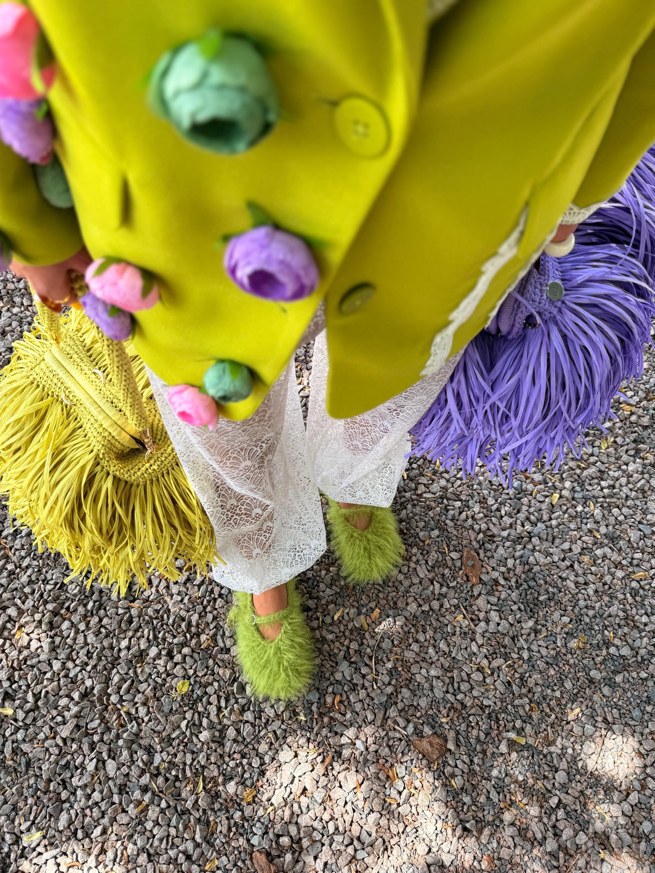 FUZZY SLIPPERS — GREEN — view 7
