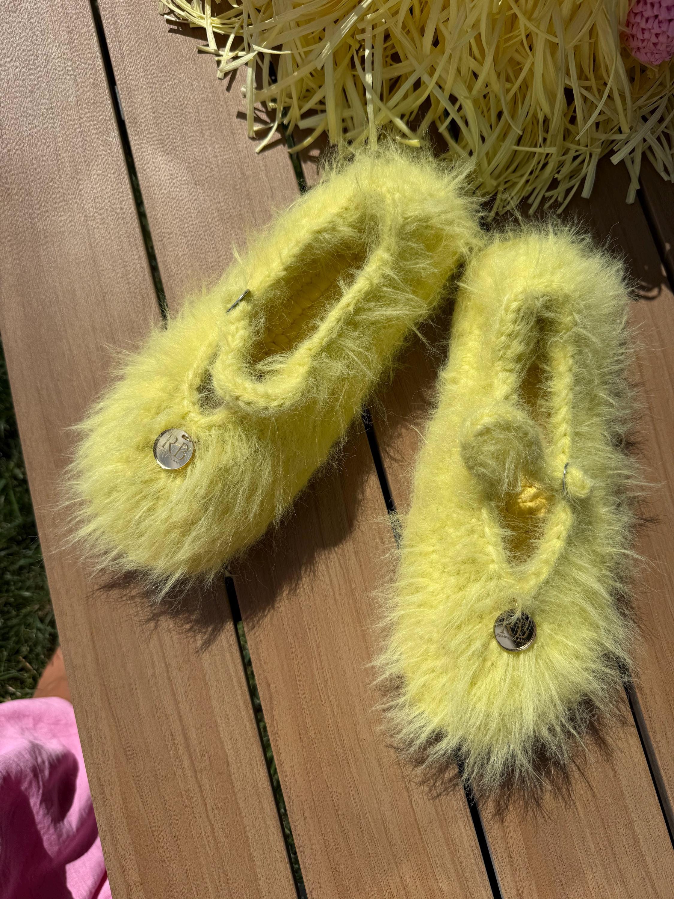 FUZZY SLIPPERS — LEMON — view 5