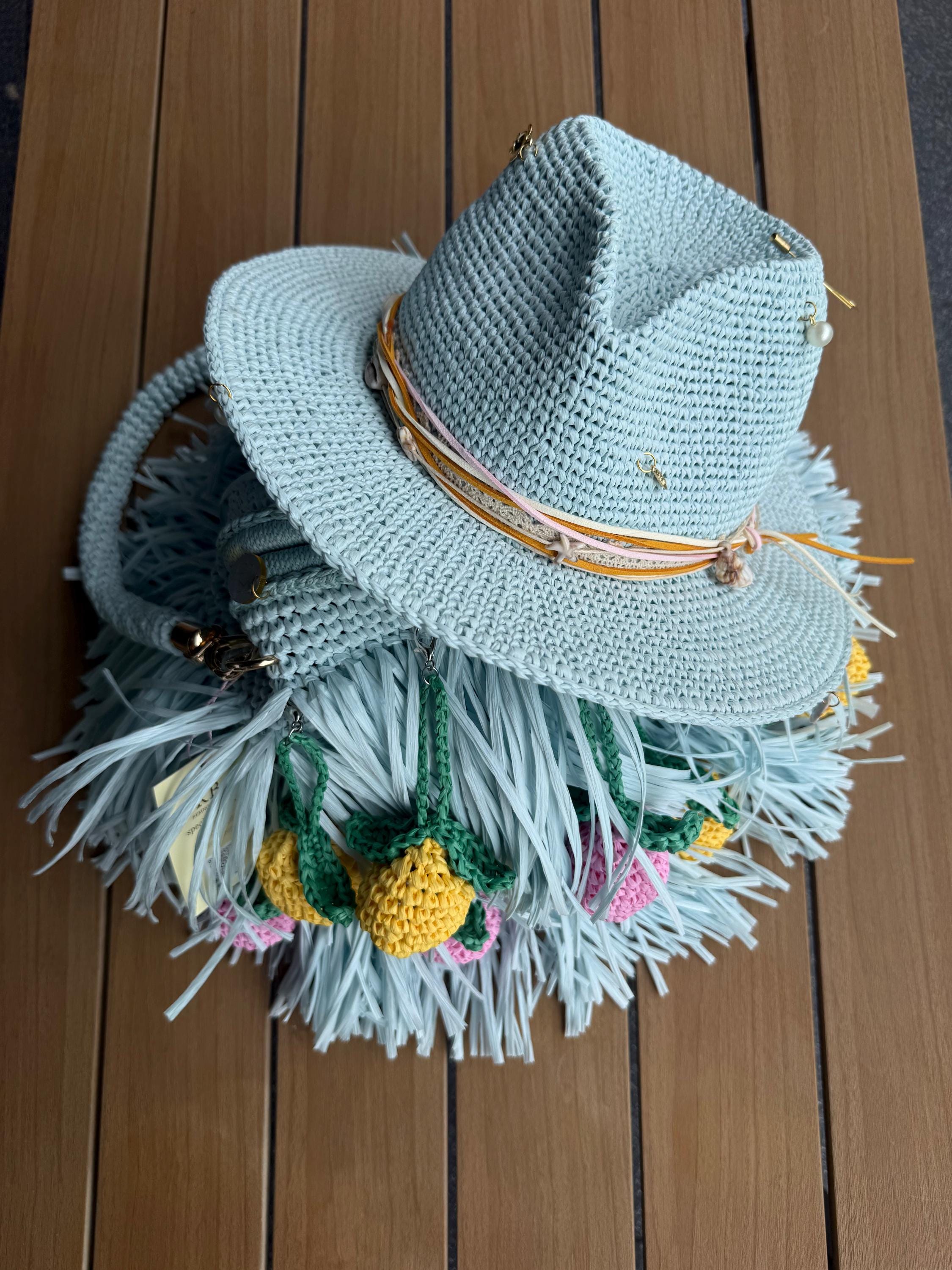 MINI SHAGGY BAG — DUSTY BLUE — view 3