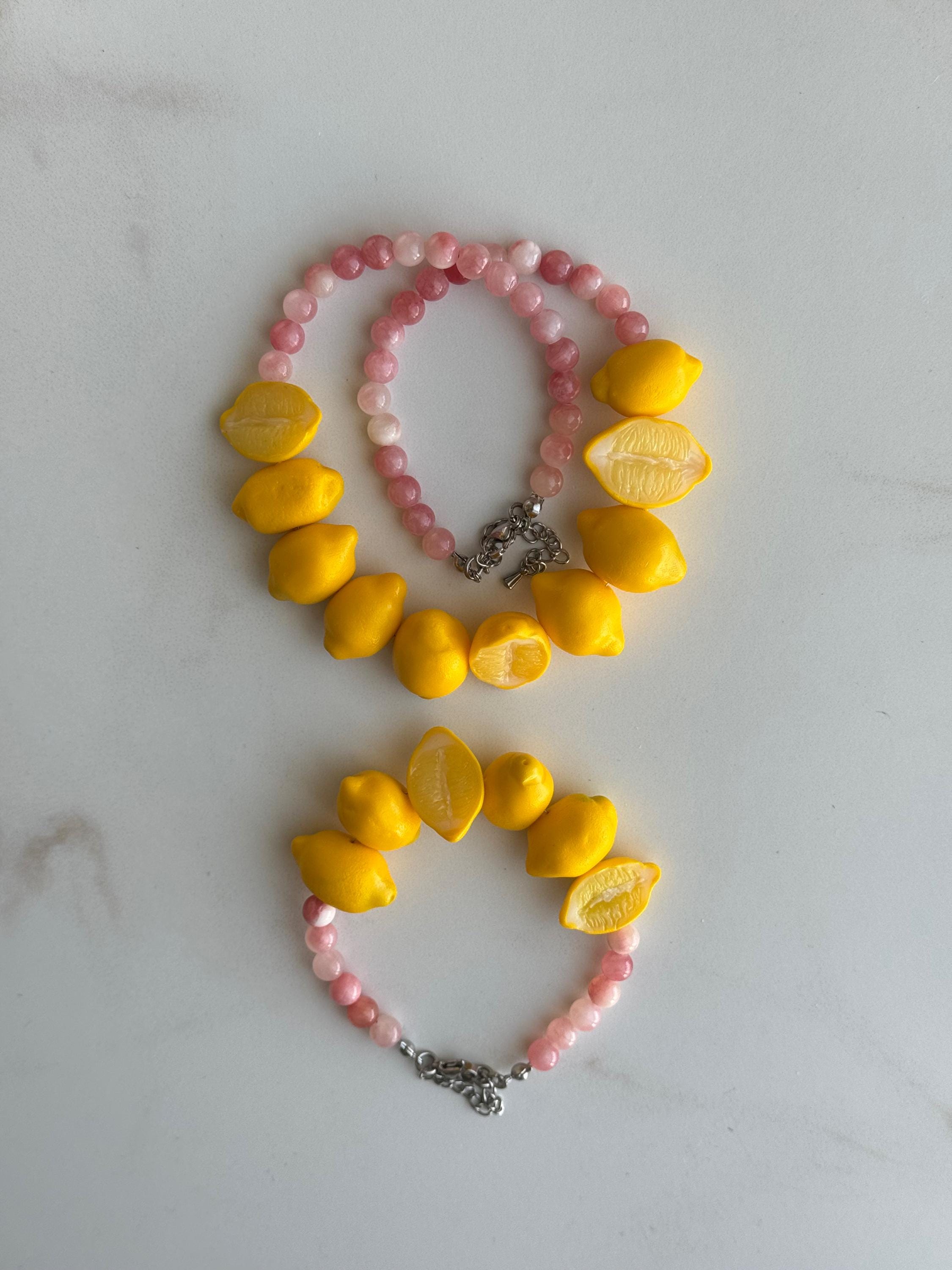 LEMON & ONYX NECKLACE & BRACELET