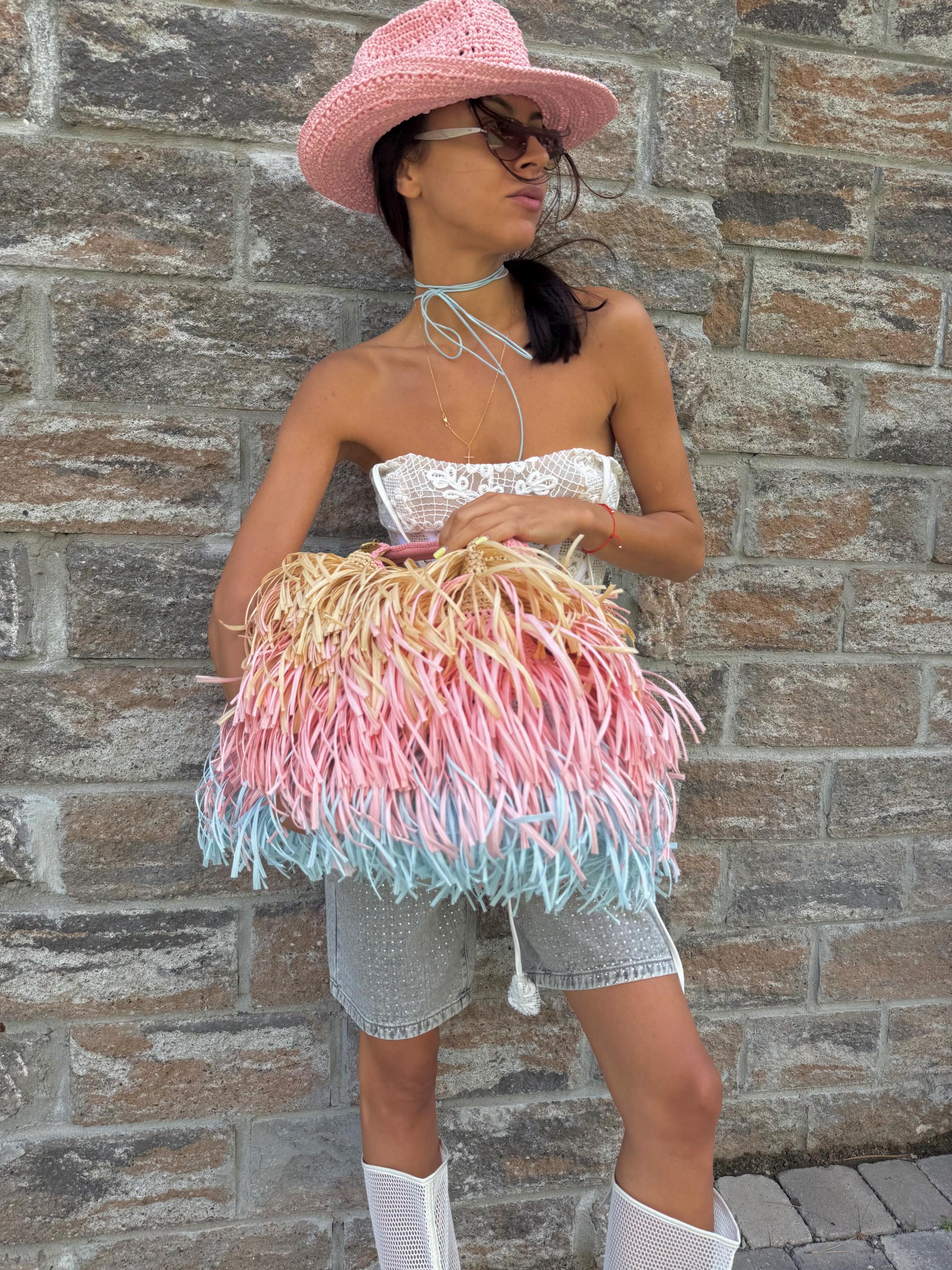 FRINGE TOTE — SUNSET OMBRE