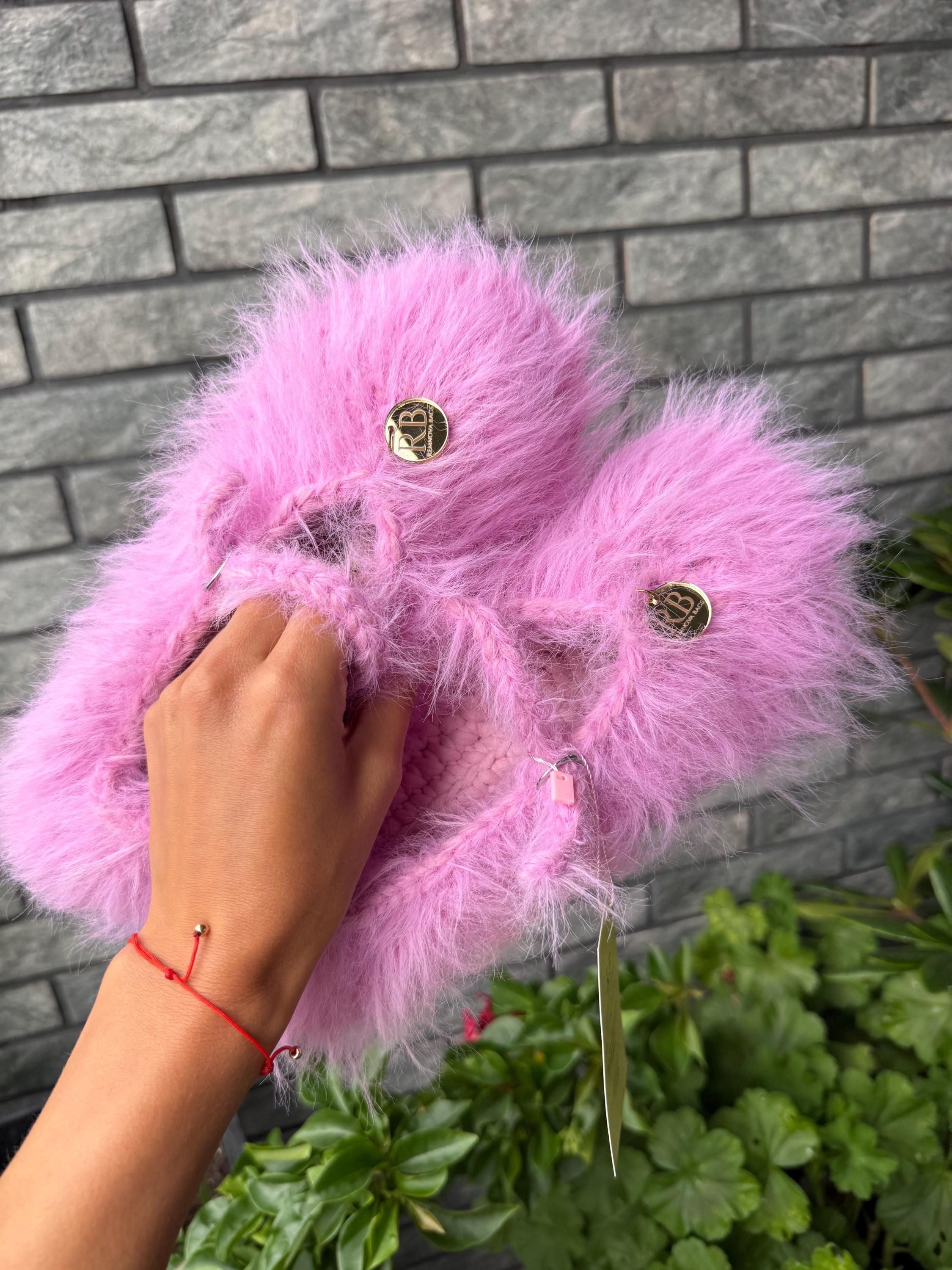 FUZZY SLIPPERS — PINK — view 1