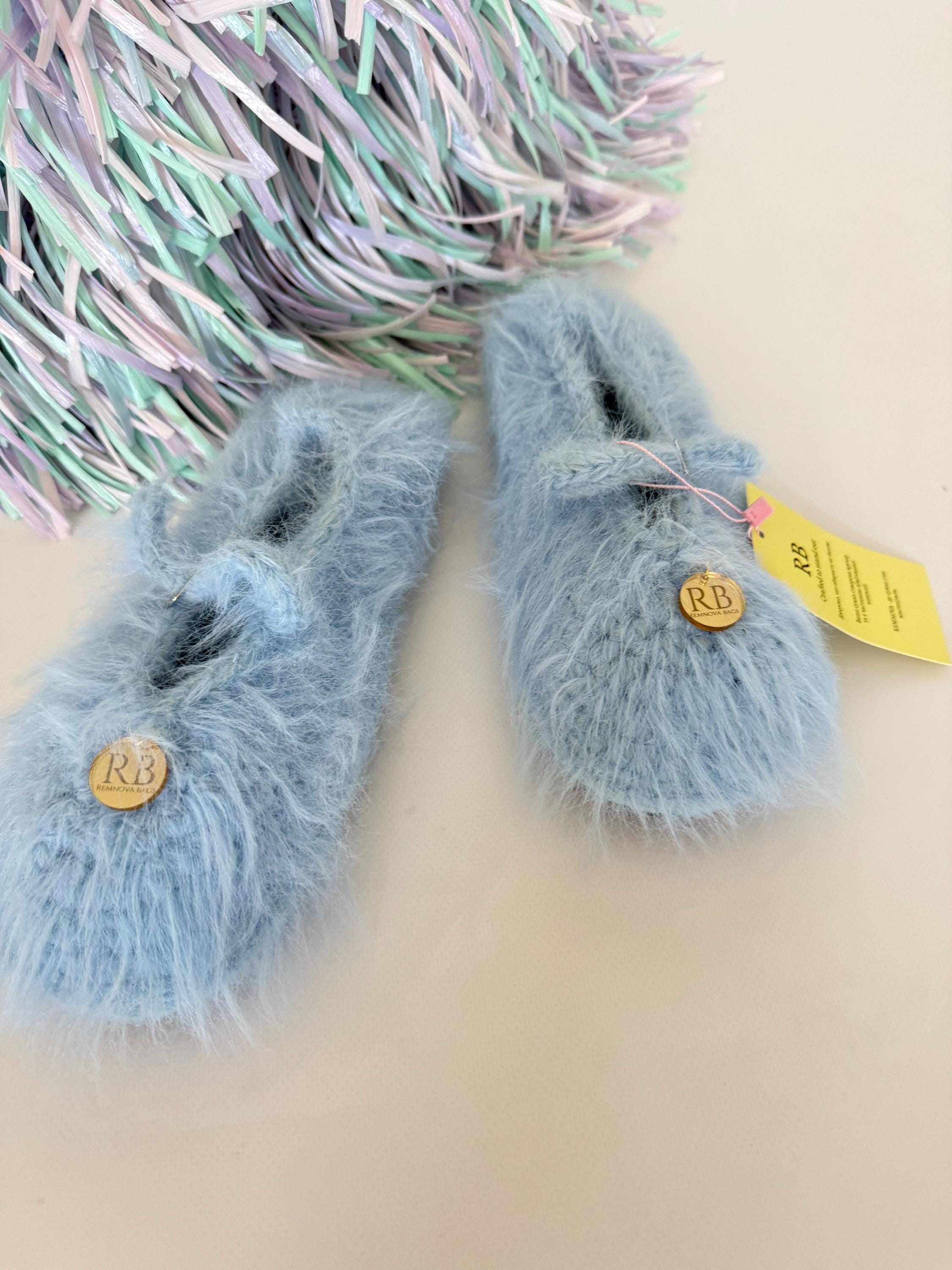 FUZZY SLIPPERS — SKY BLUE — view 2