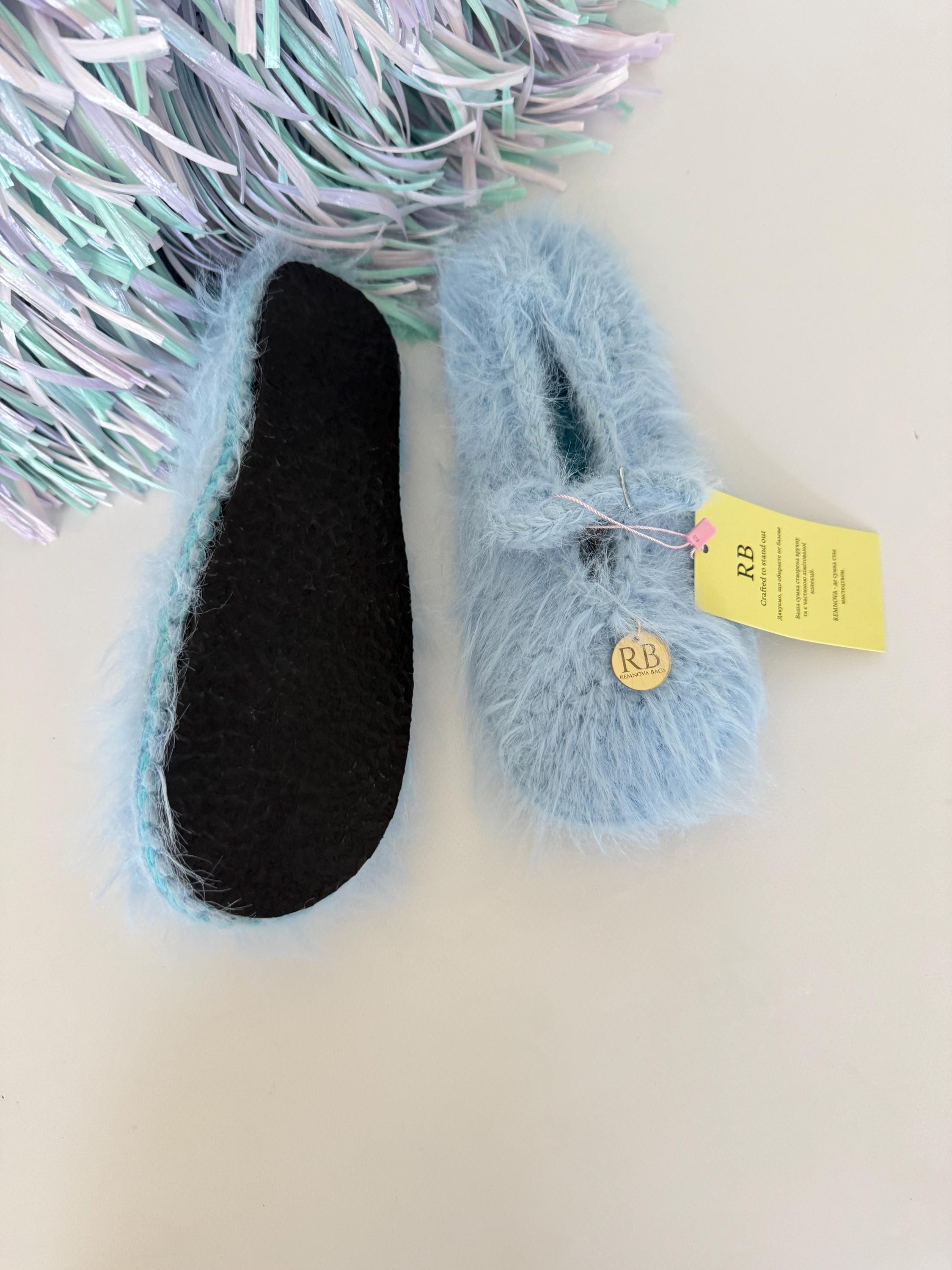 FUZZY SLIPPERS — SKY BLUE — view 5