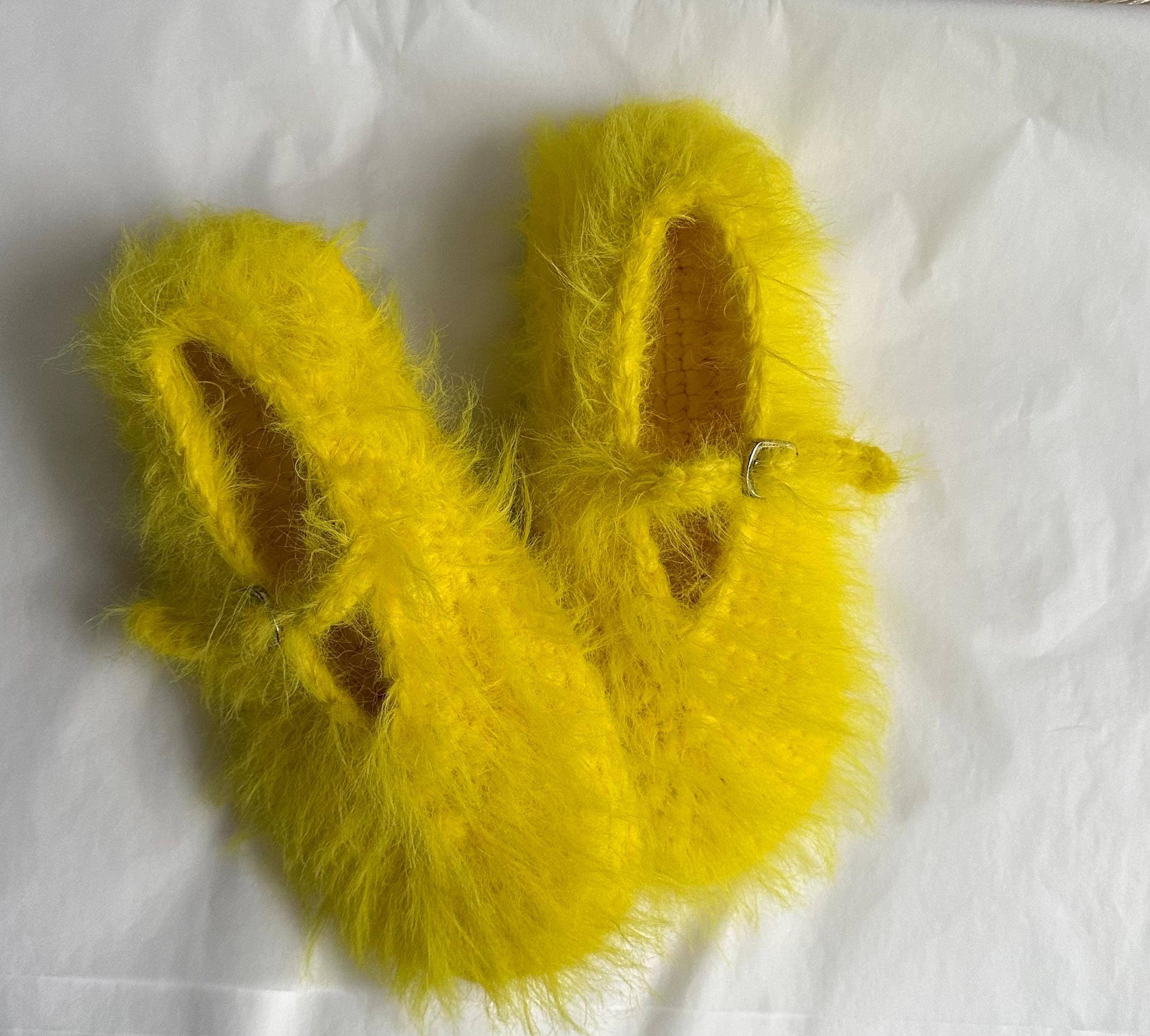 FUZZY SLIPPERS — YELLOW — view 4