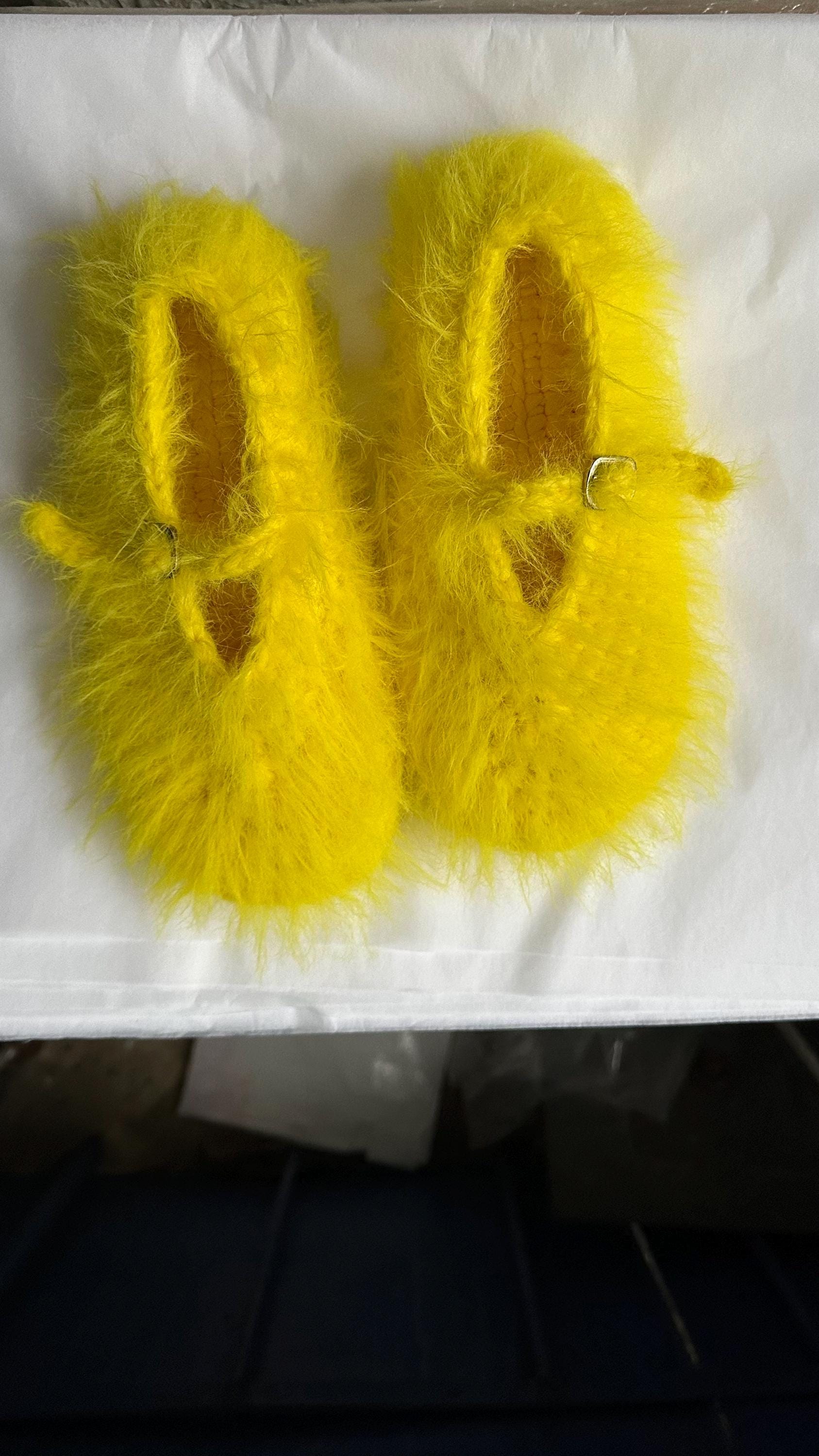 FUZZY SLIPPERS — YELLOW — view 2