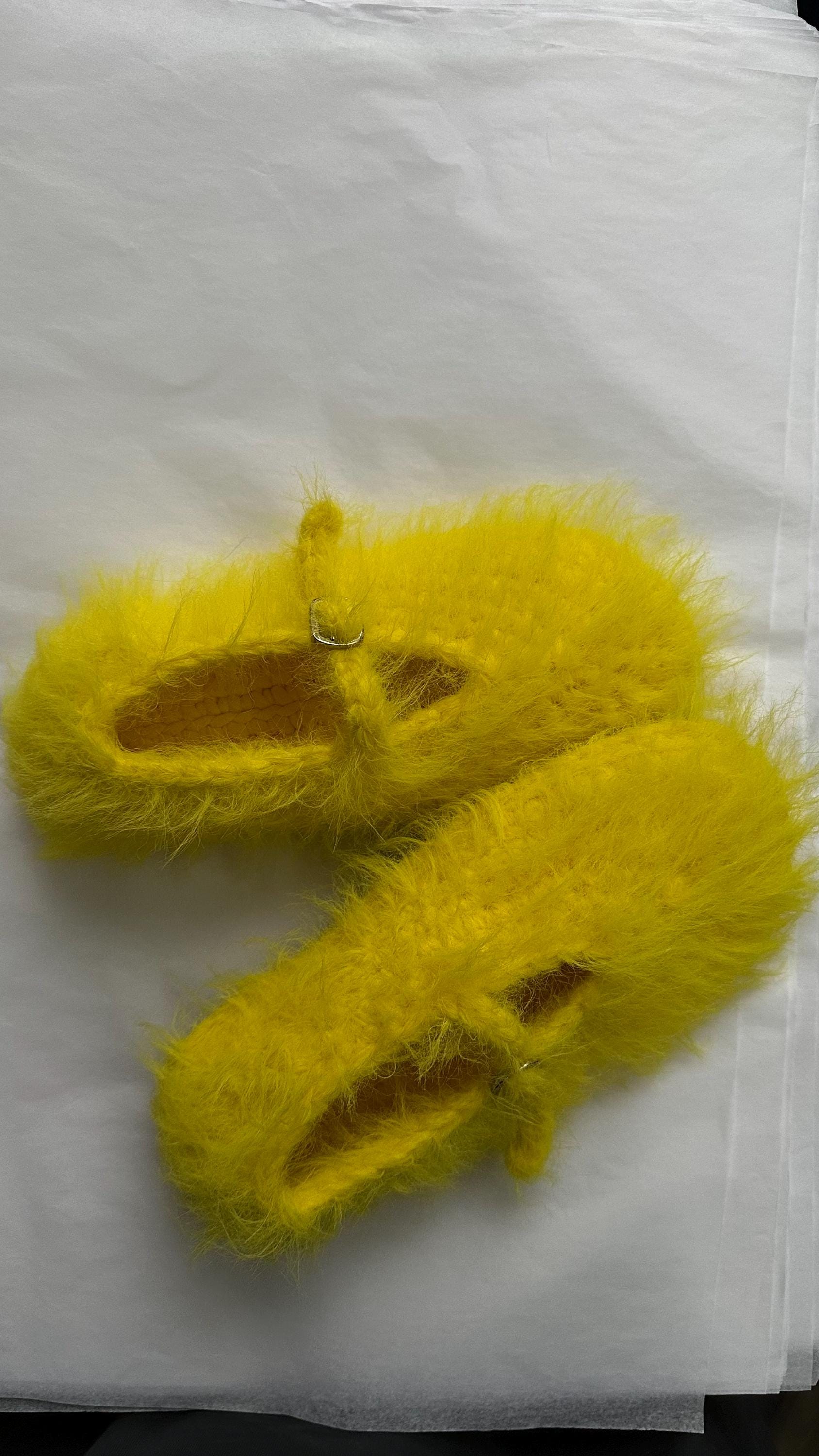 FUZZY SLIPPERS — YELLOW — view 5