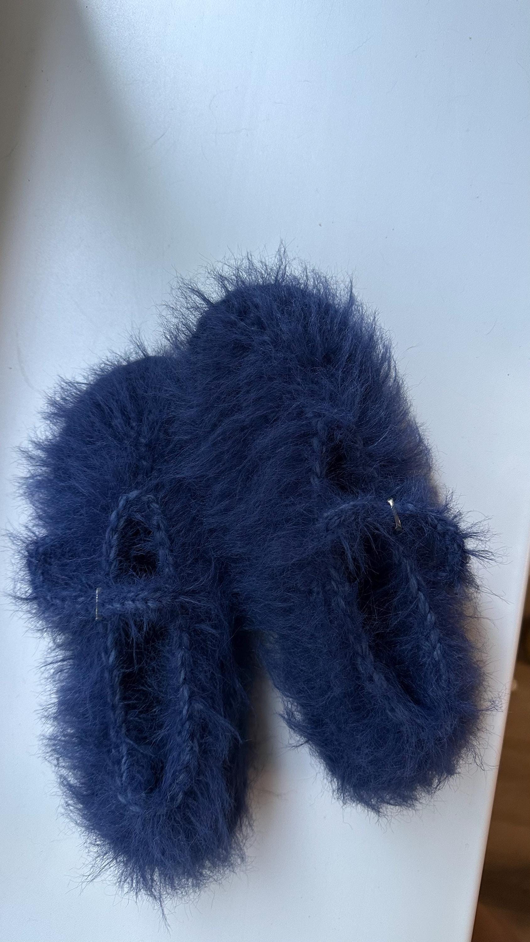 FUZZY SLIPPERS — NAVY — view 9
