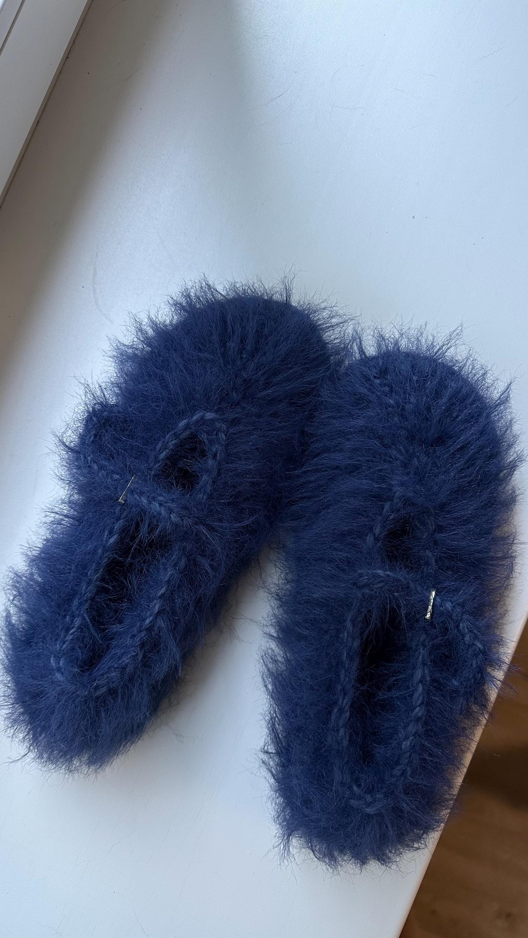 FUZZY SLIPPERS — NAVY — view 7