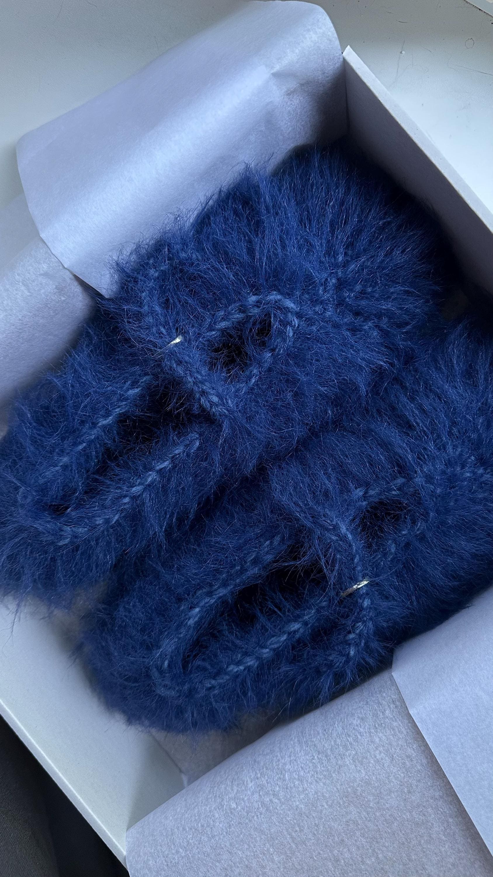 FUZZY SLIPPERS — NAVY — view 2