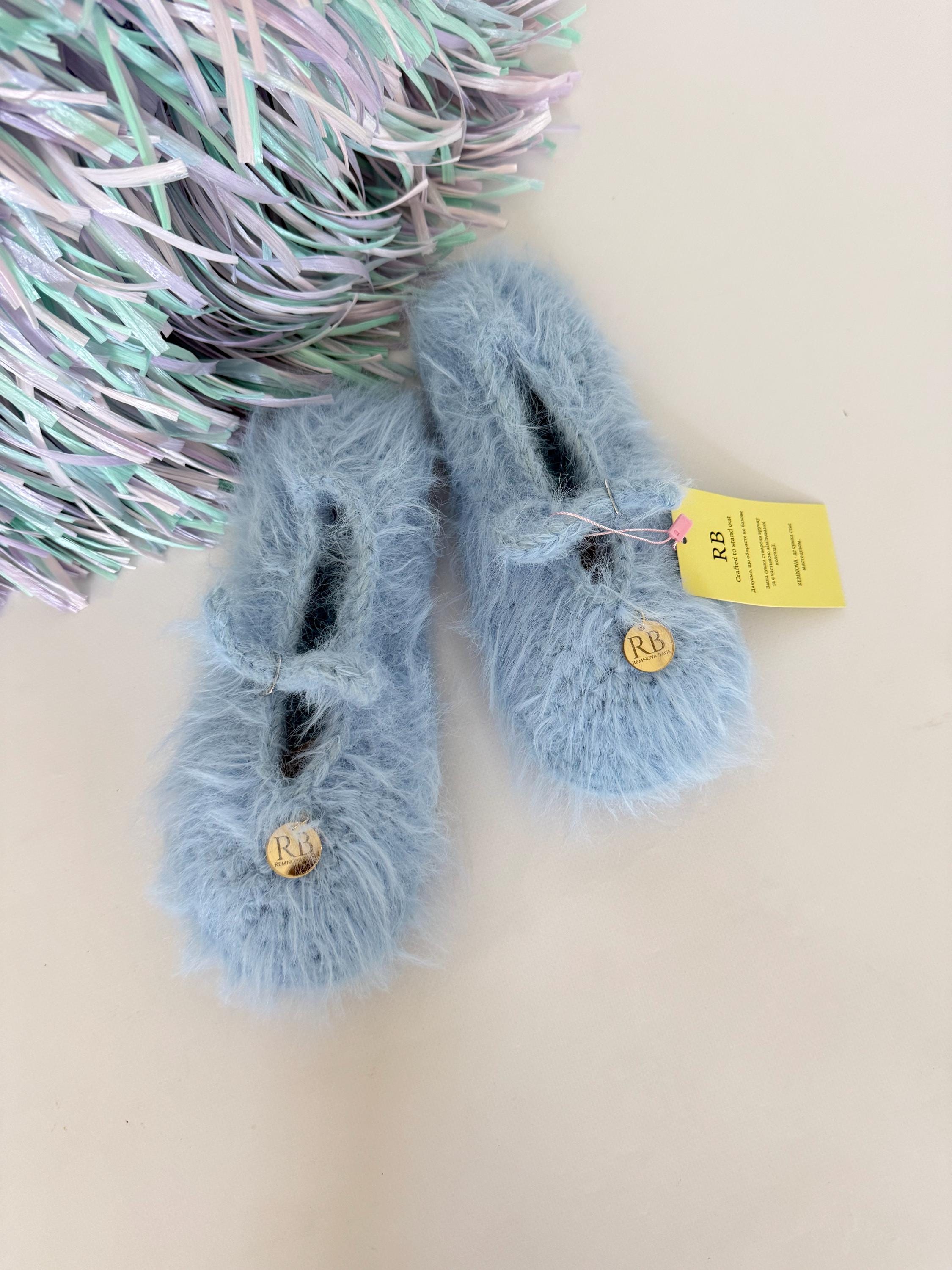 FUZZY SLIPPERS — SKY BLUE — view 6