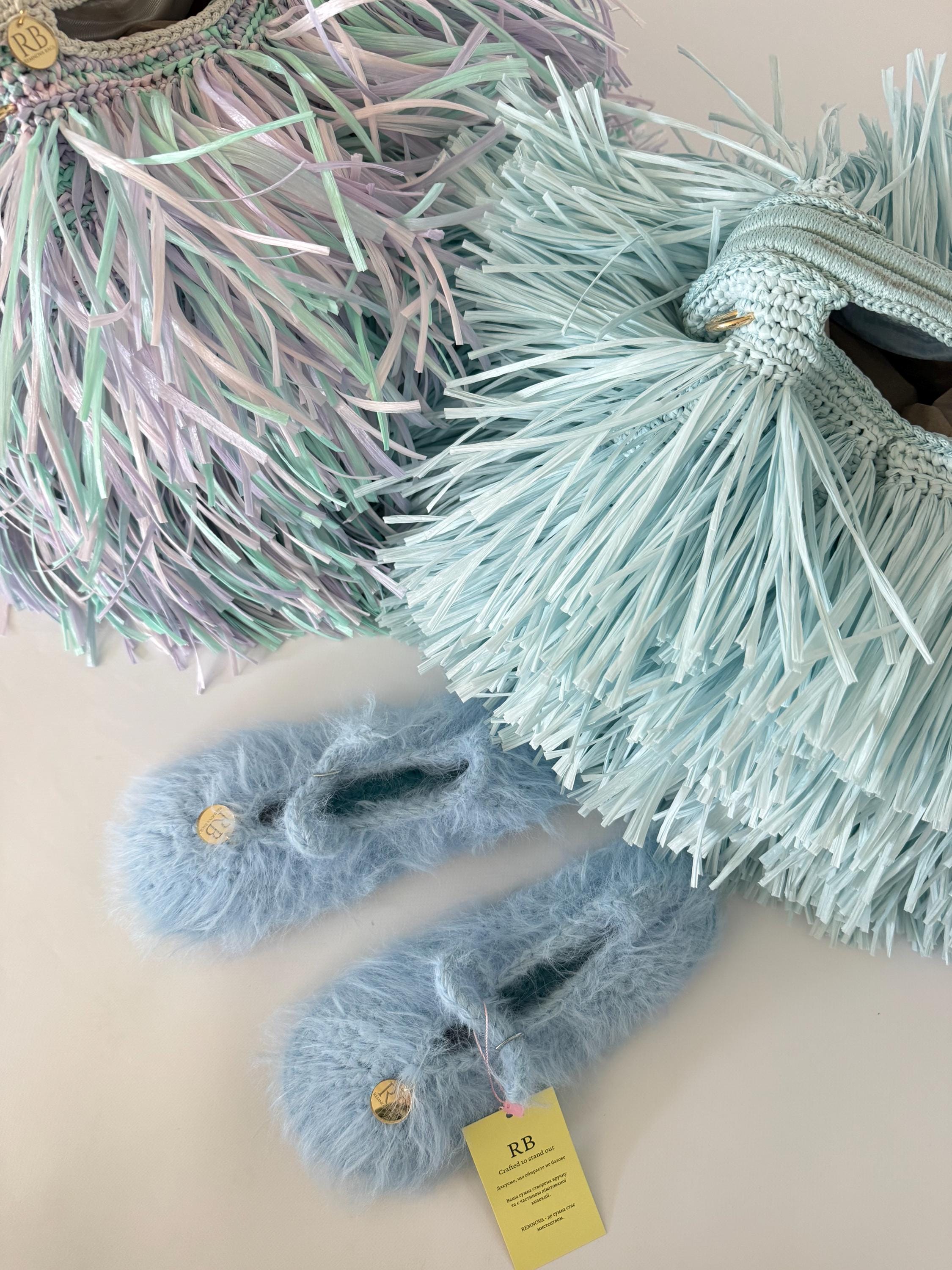 FUZZY SLIPPERS — SKY BLUE — view 7