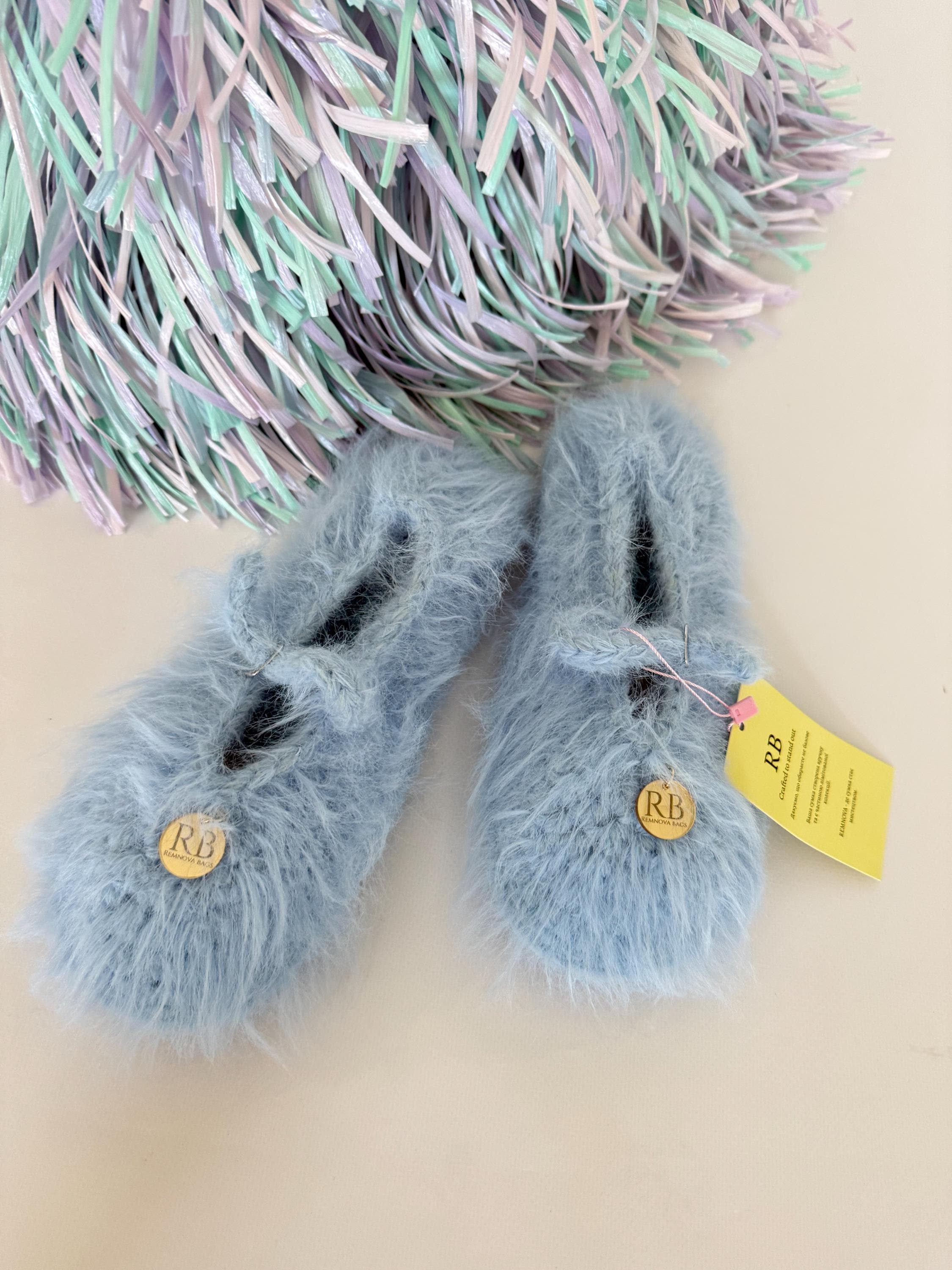 FUZZY SLIPPERS — SKY BLUE — view 4