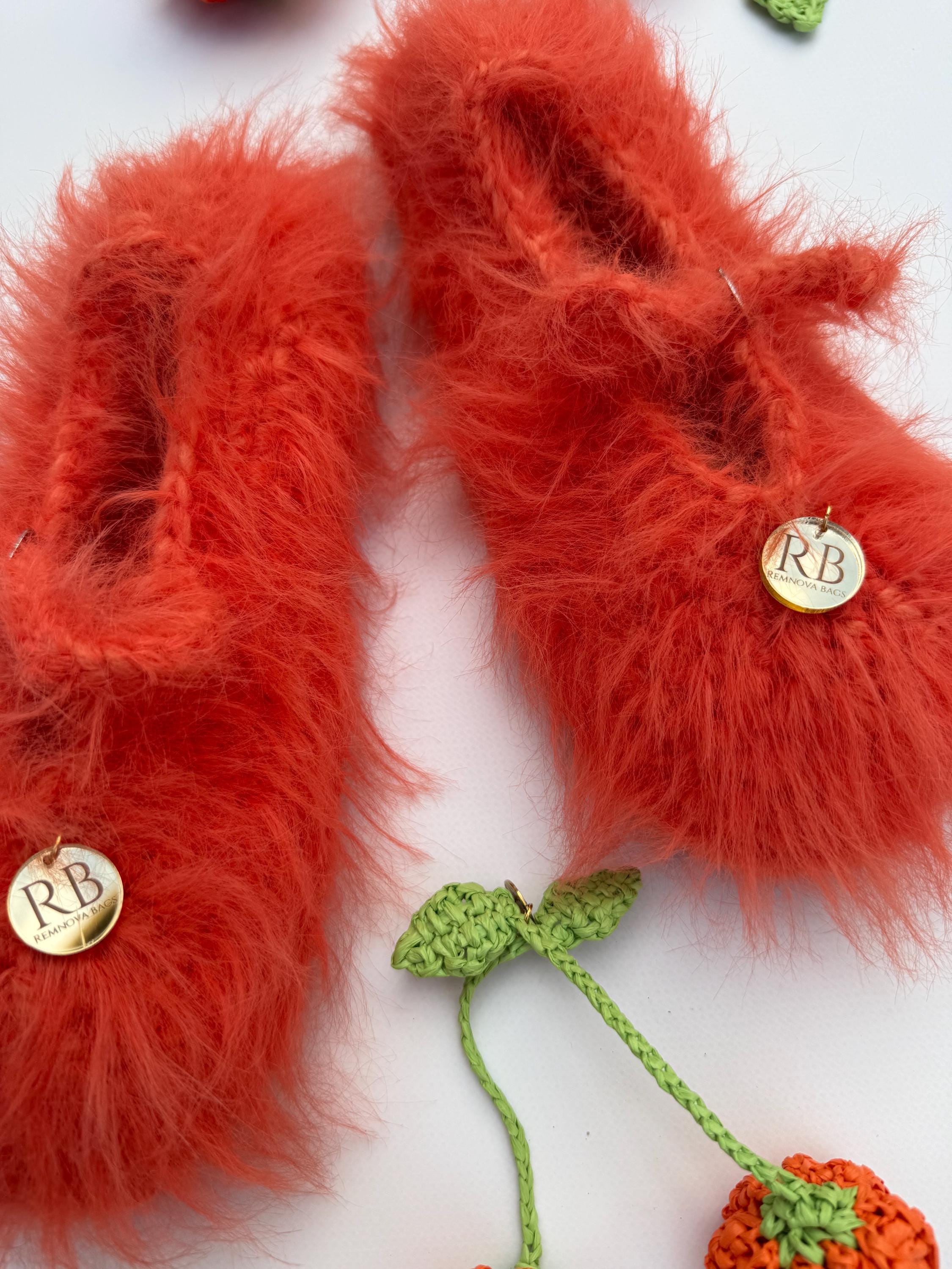 FUZZY SLIPPERS — RED — view 7