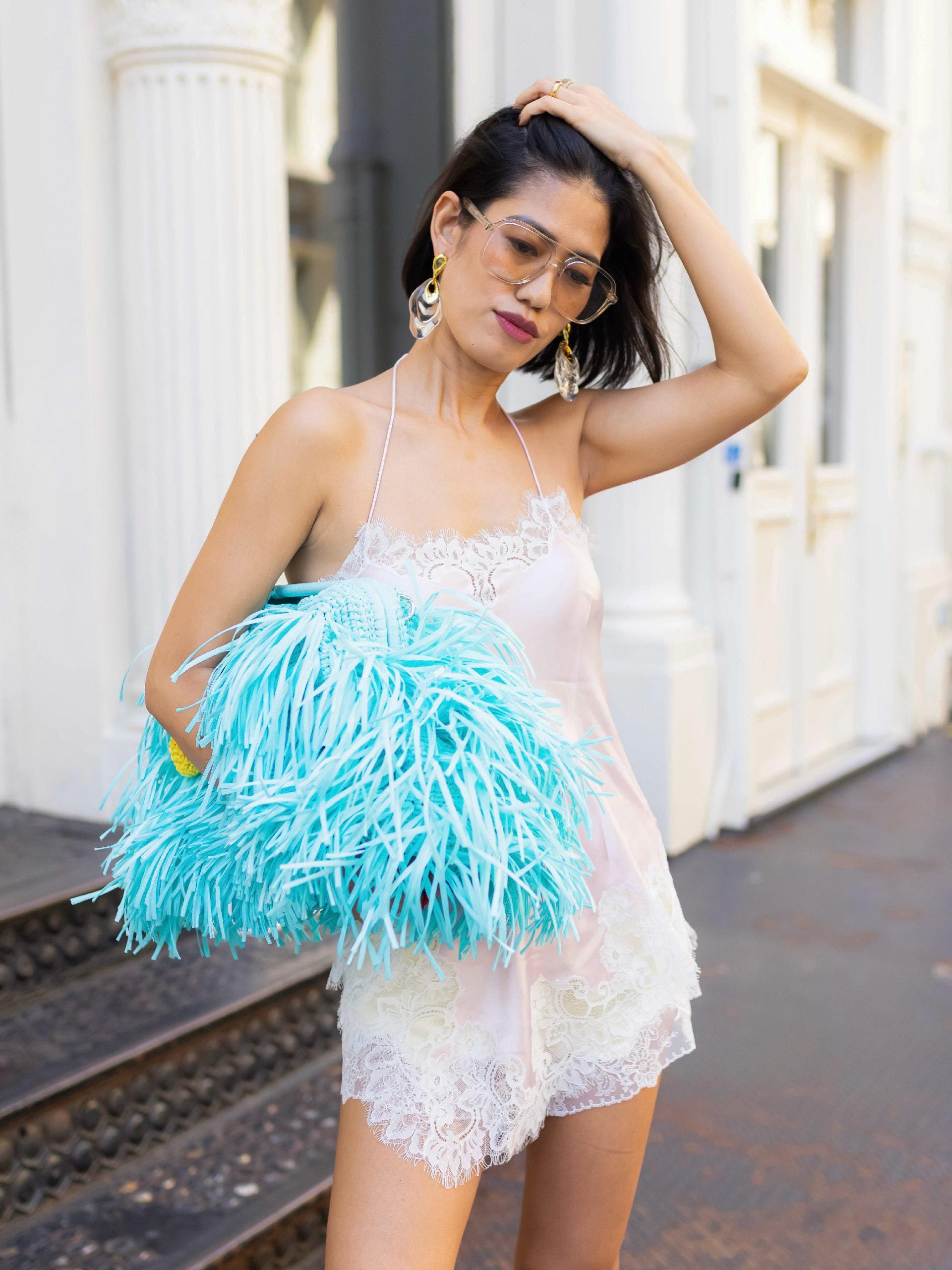 SHAGGY BAG — AQUA — view 5