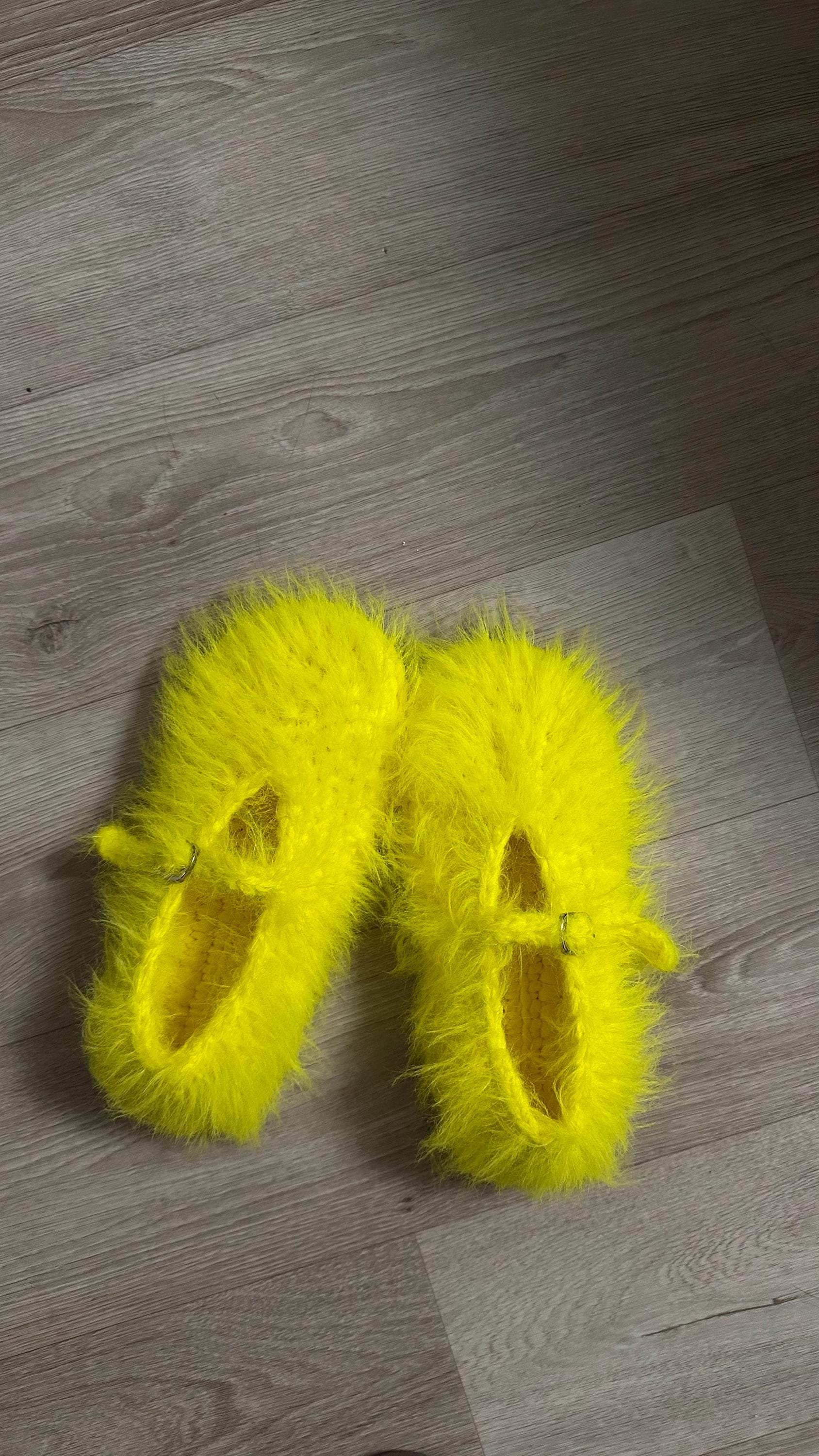 FUZZY SLIPPERS — YELLOW — view 7