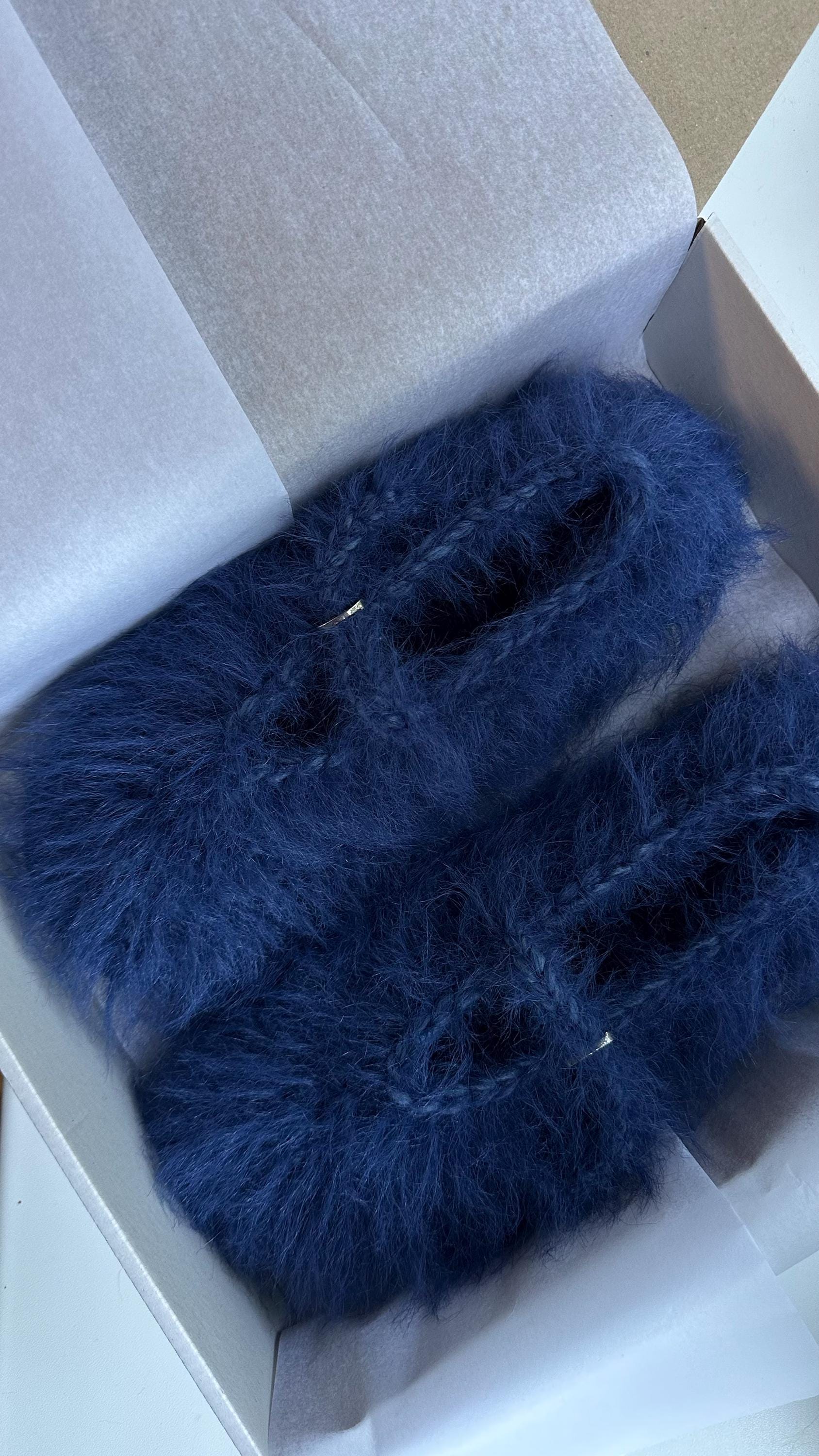FUZZY SLIPPERS — NAVY — view 8