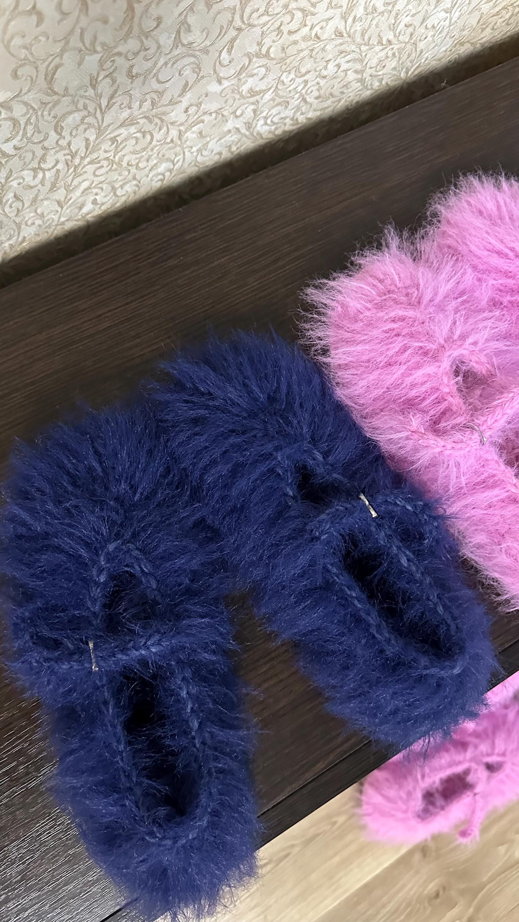 FUZZY SLIPPERS — NAVY — view 6