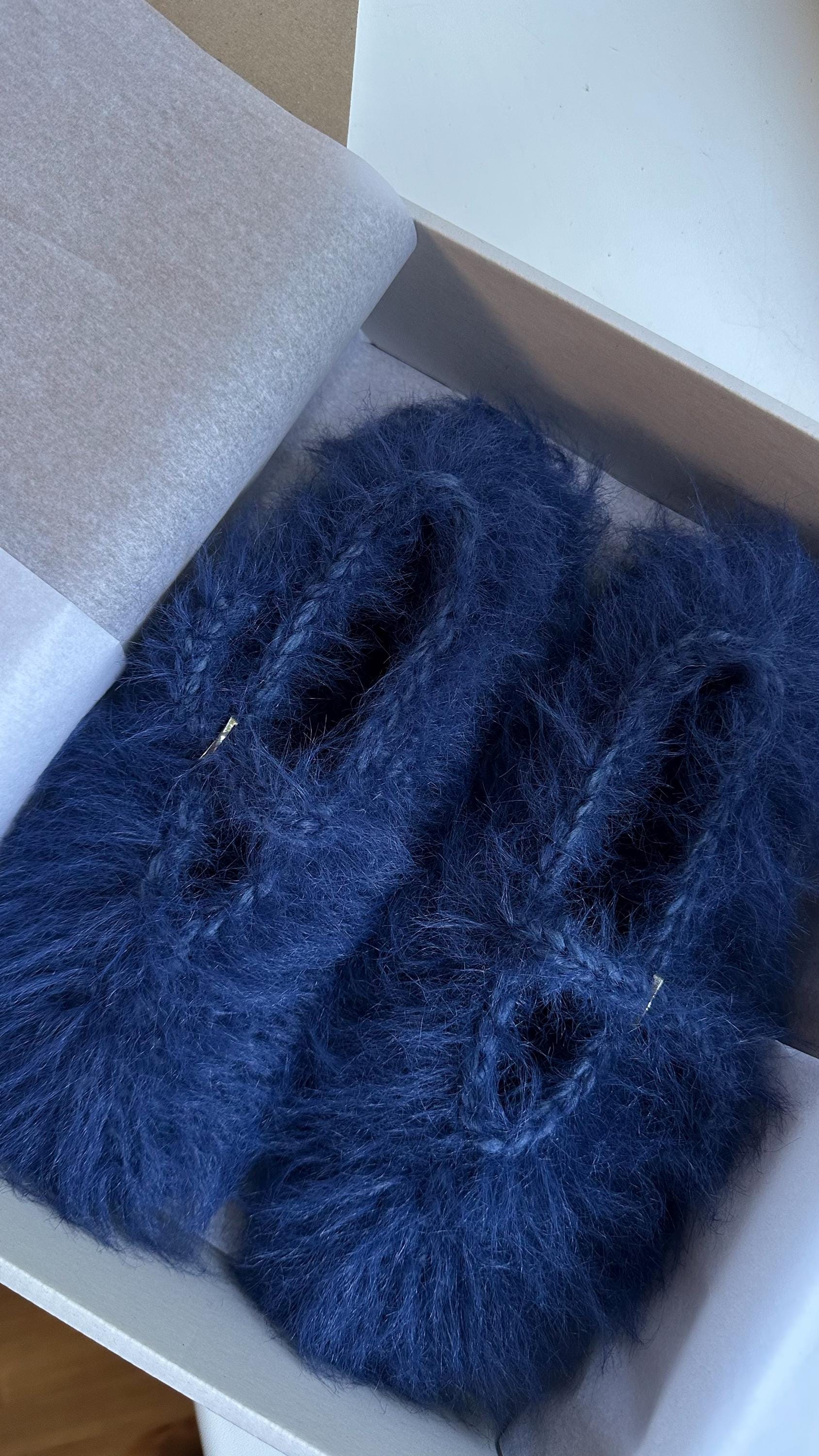 FUZZY SLIPPERS — NAVY — view 4