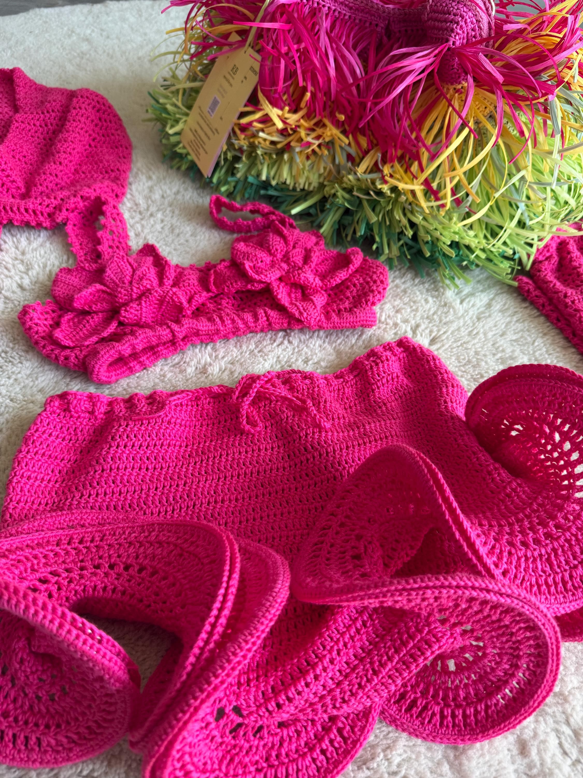 KNIT SET — HOT PINK