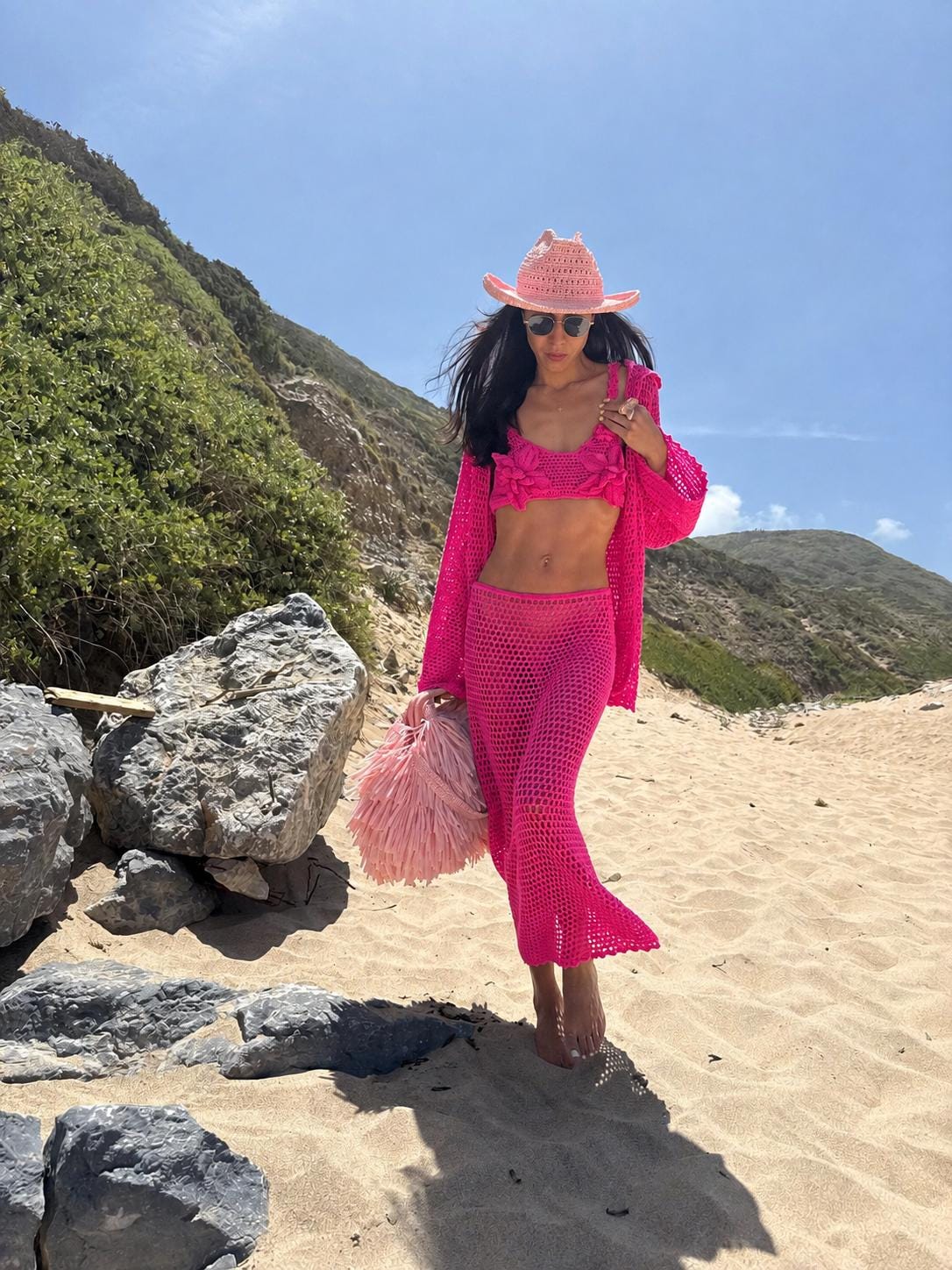 KNIT SET — HOT PINK