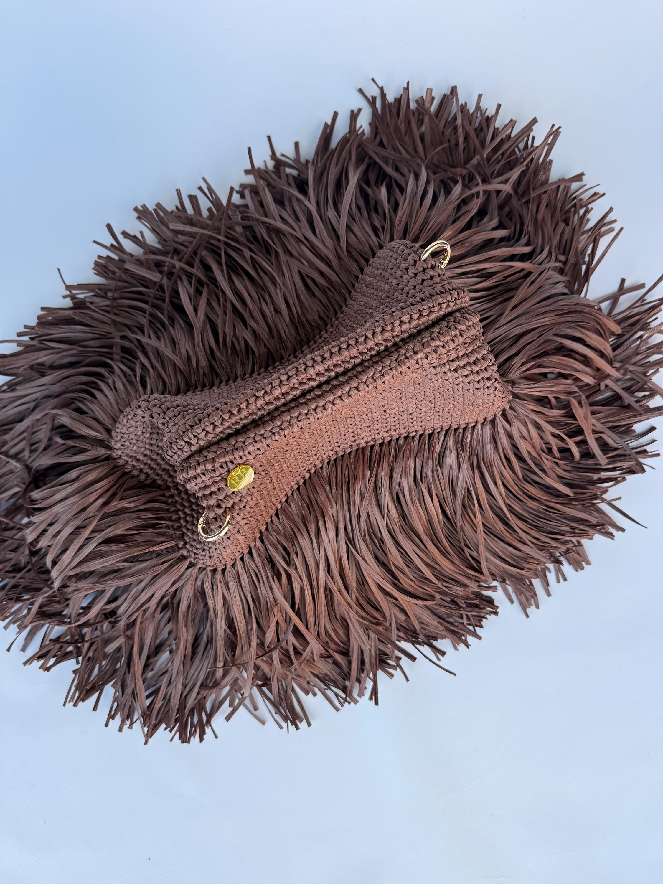 TEXTURE CLUTCH — CHOCOLATE BROWN — view 3
