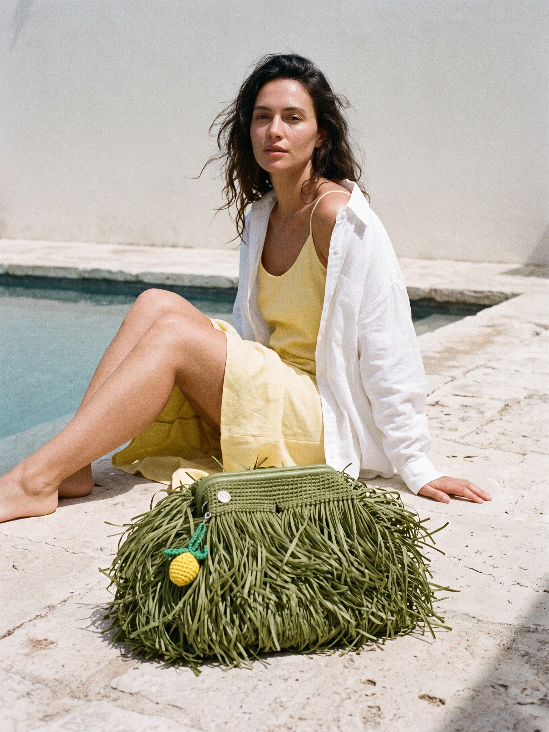 TEXTURE CLUTCH — OLIVE — view 2