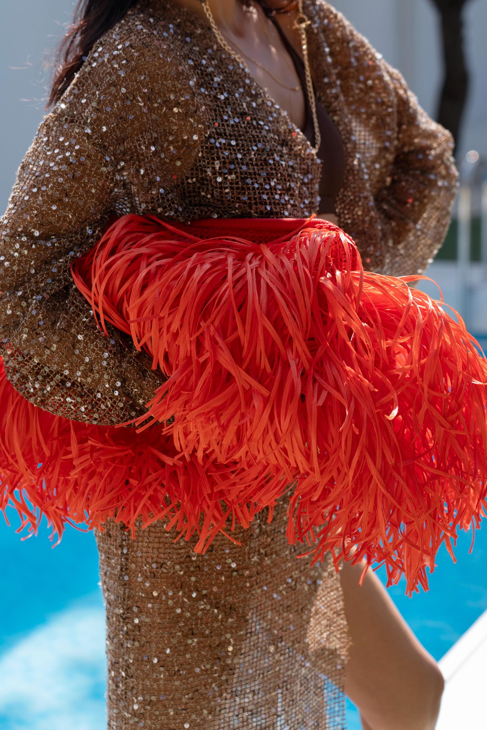 TEXTURE CLUTCH — RED — view 7