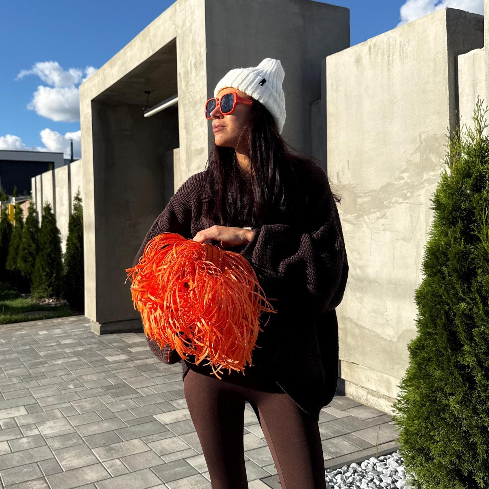 TEXTURE CLUTCH — ORANGE — view 1