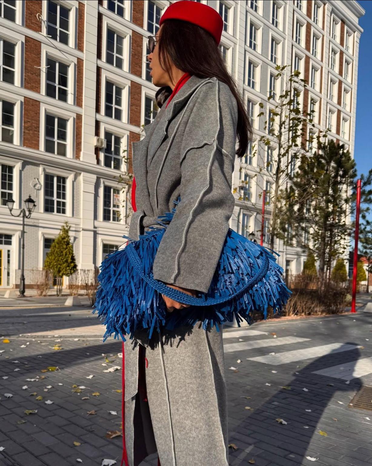 TEXTURE CLUTCH — BLUE — view 1