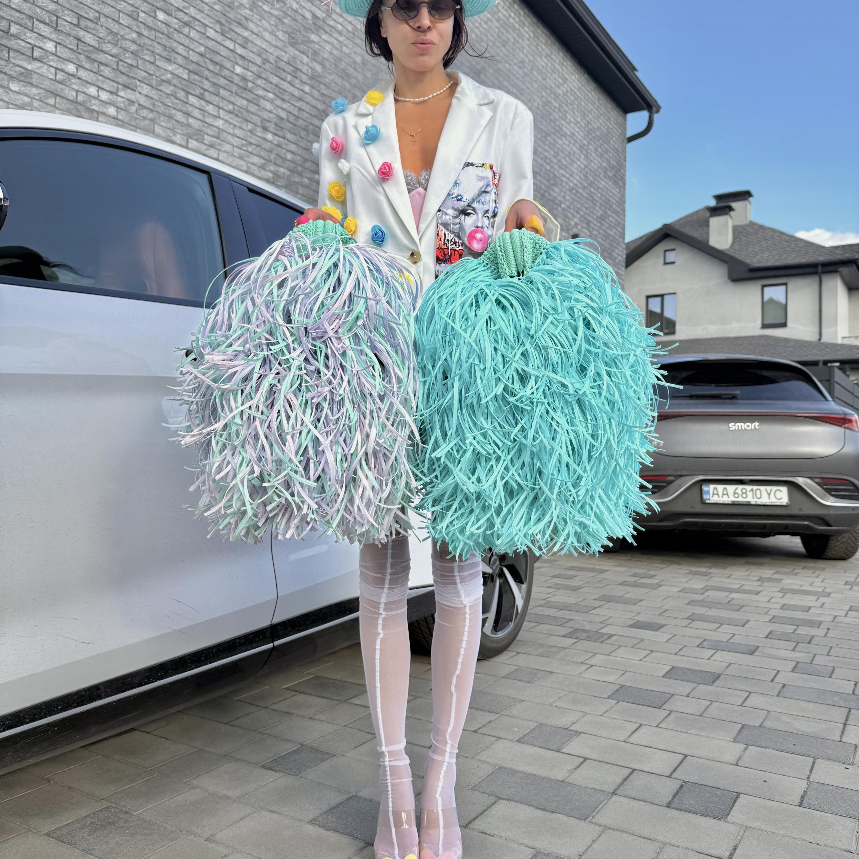 FRINGE TOTE — COLOR BLOCK