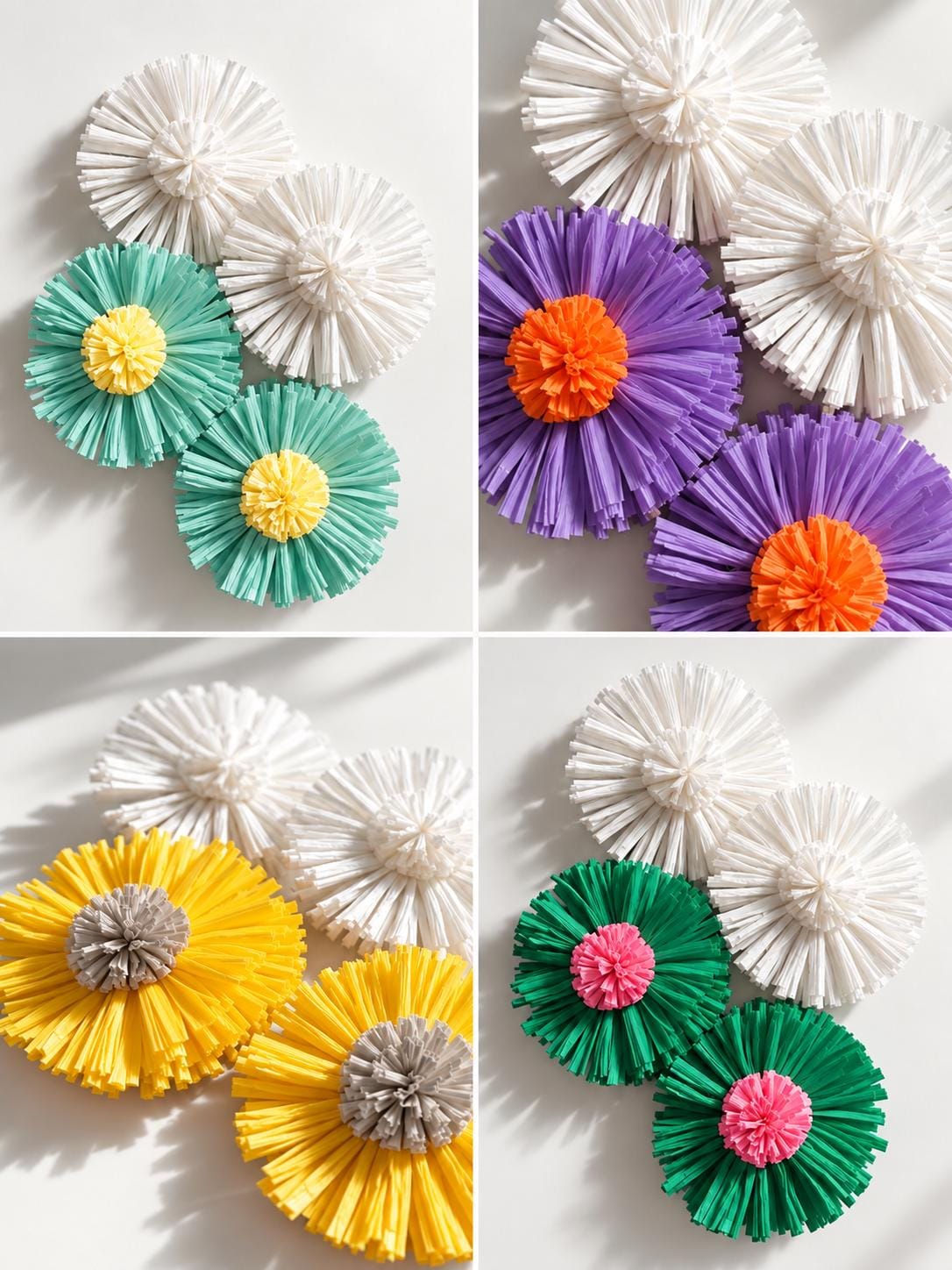 FLOWER EARRINGS — RED AND WHITE