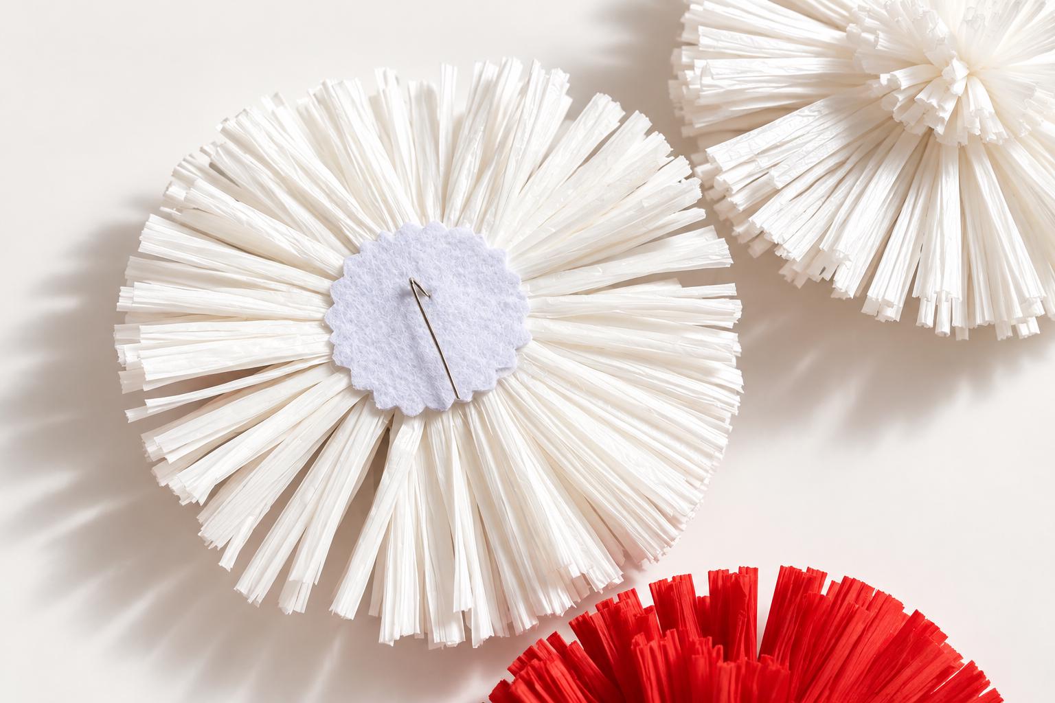 FLOWER EARRINGS — RED AND WHITE