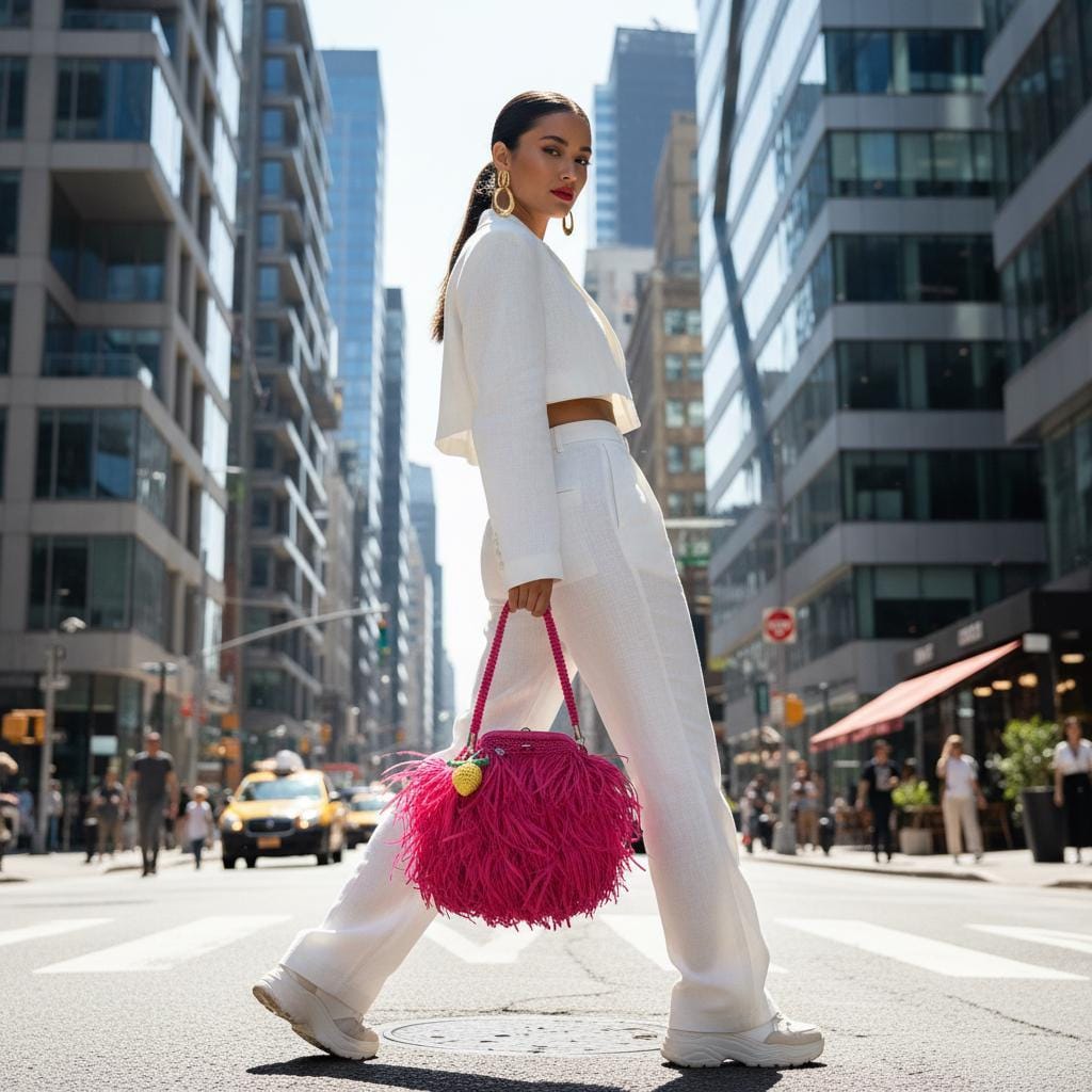 MINI SHAGGY BAG — MAGENTA — view 2