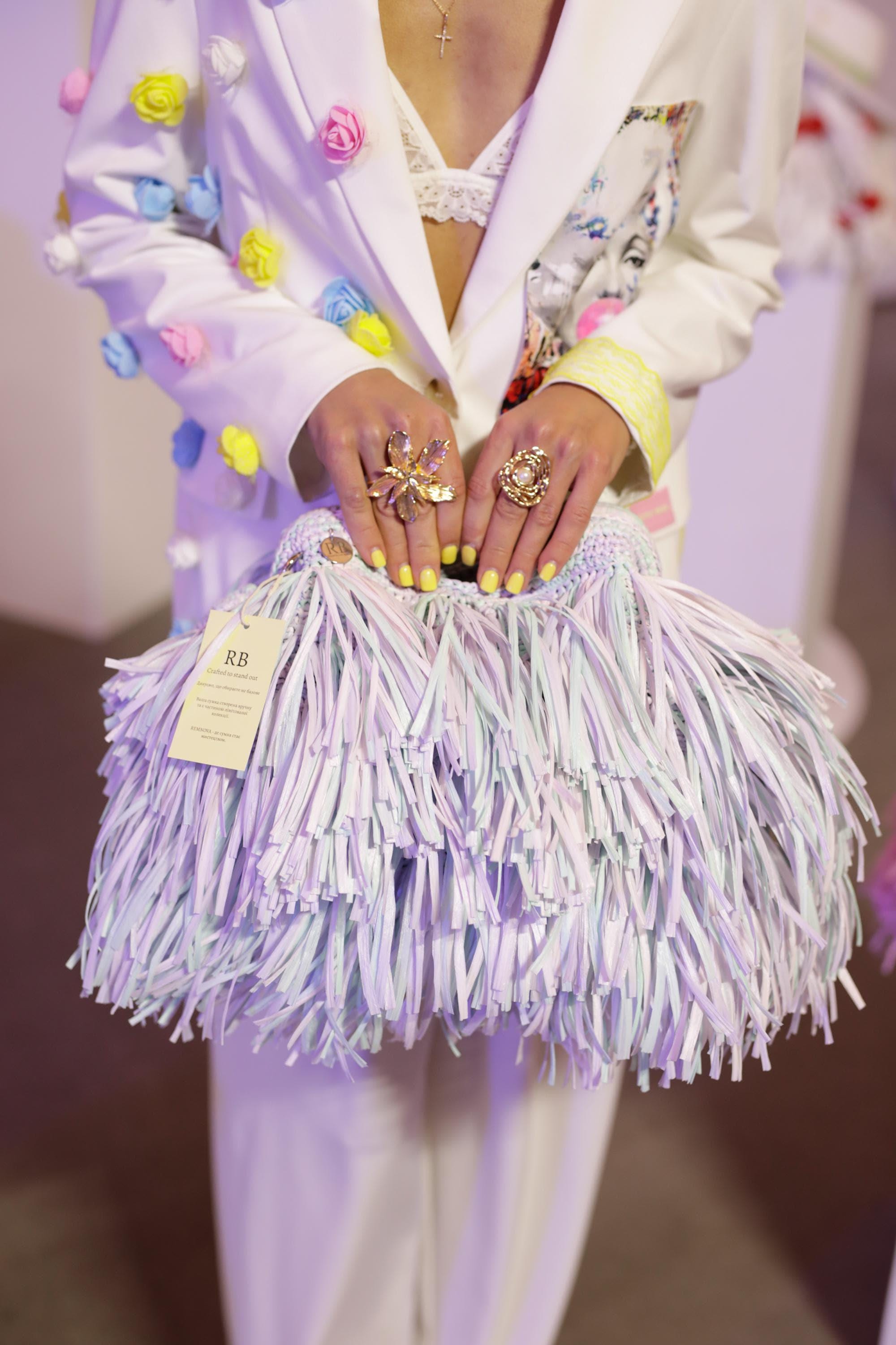 FRINGE TOTE — BLUE & PURPLE