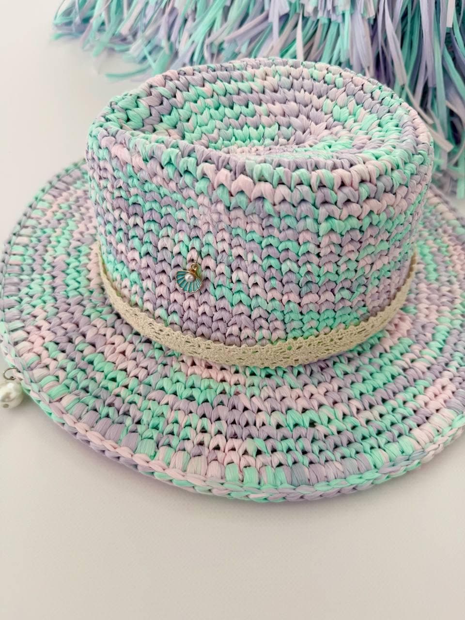 FRINGE BAG — MINT & LAVENDER